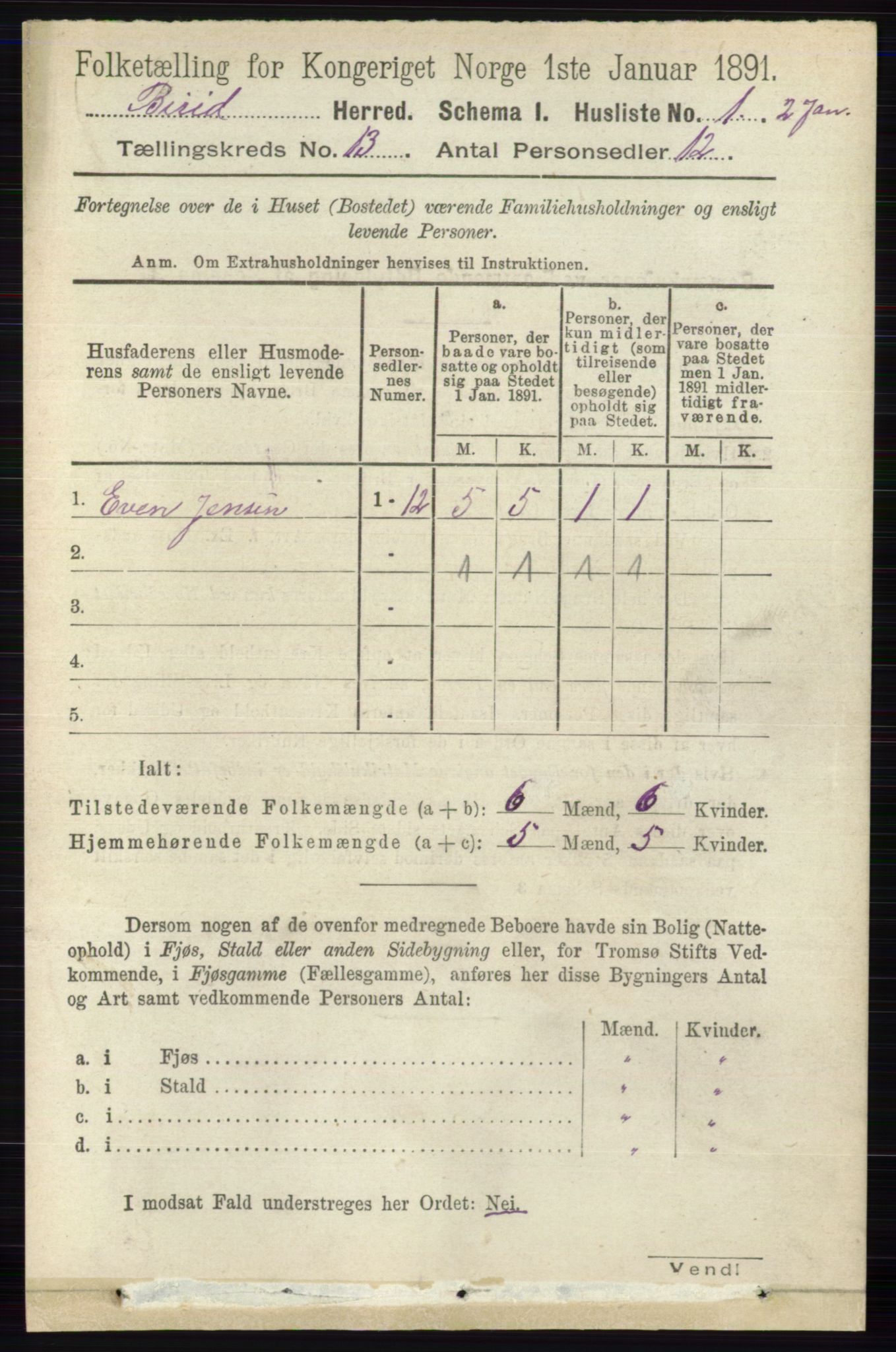 RA, 1891 census for 0525 Biri, 1891, p. 5249