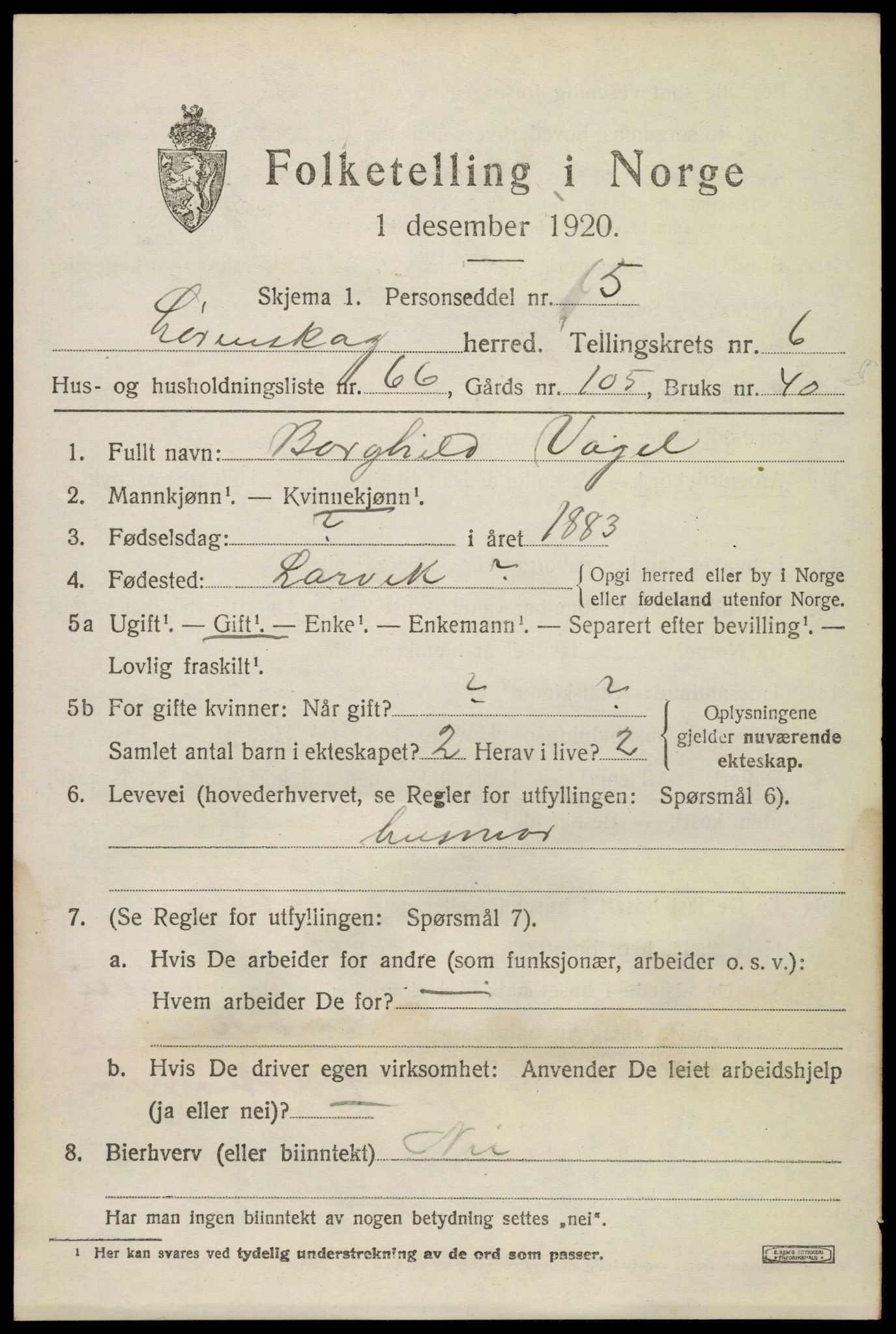 SAO, 1920 census for Lørenskog, 1920, p. 5760