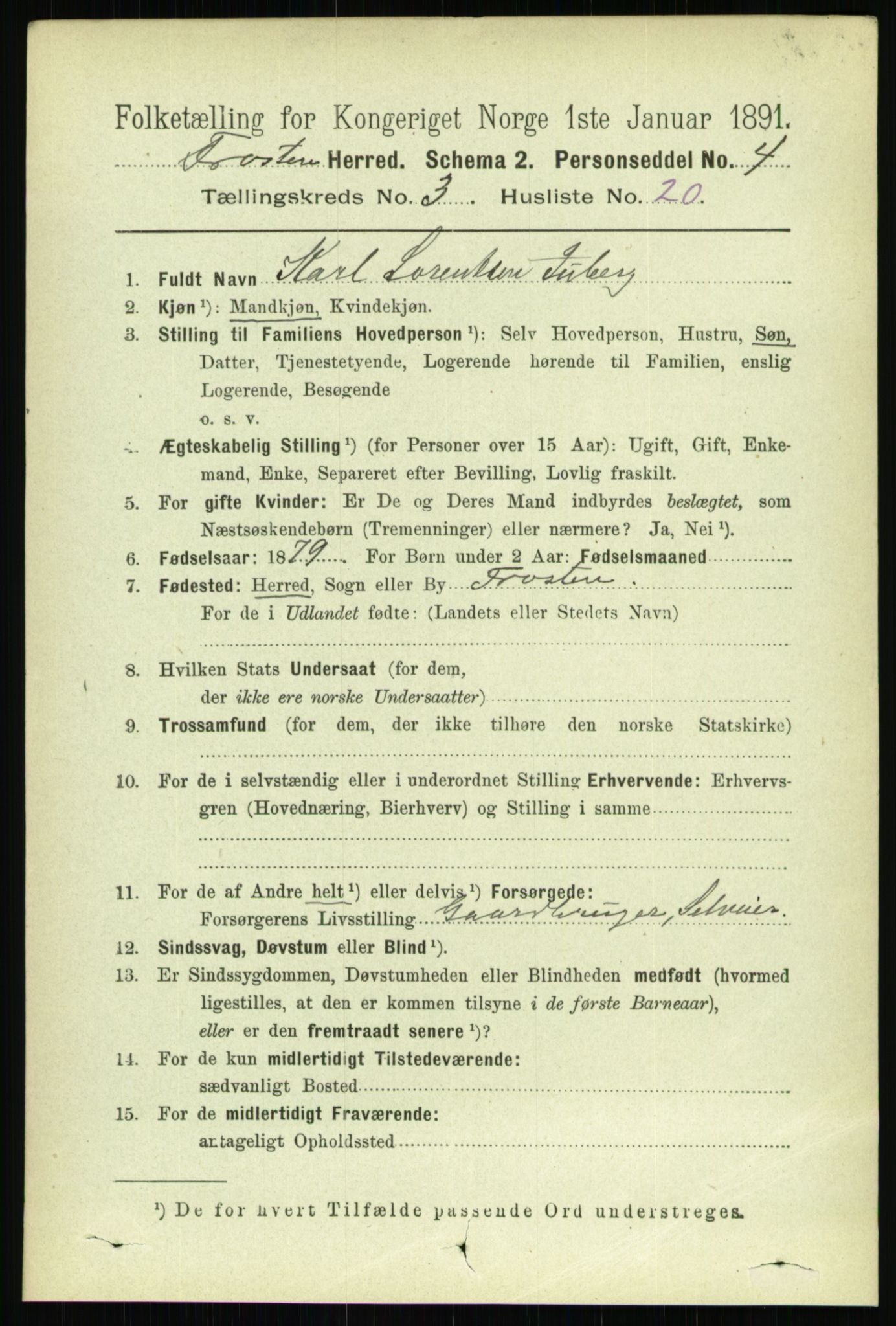 RA, 1891 census for 1717 Frosta, 1891, p. 2018