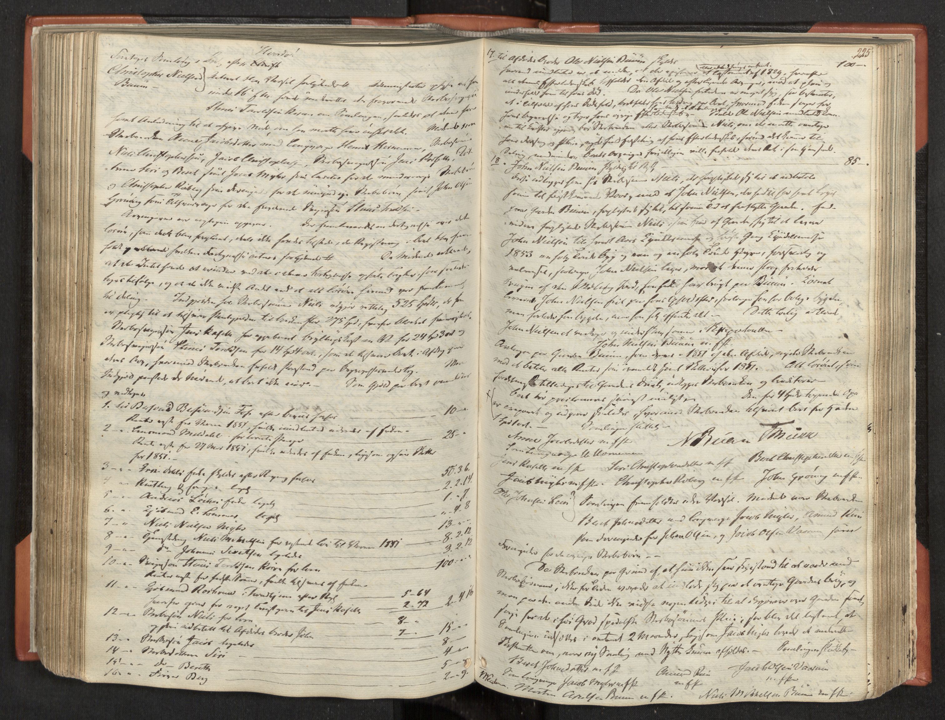 Fosen sorenskriveri, AV/SAT-A-1107/1/3/3B/L0001: Skiftebehandlingsprotokoll, 1845-1858, p. 225