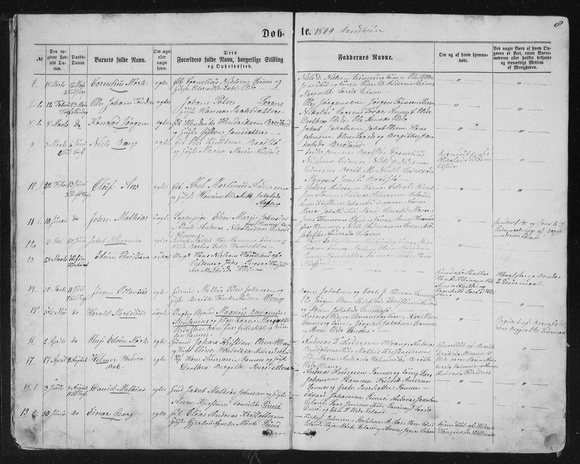 Ministerialprotokoller, klokkerbøker og fødselsregistre - Nordland, AV/SAT-A-1459/831/L0476: Parish register (copy) no. 831C03, 1866-1877, p. 8