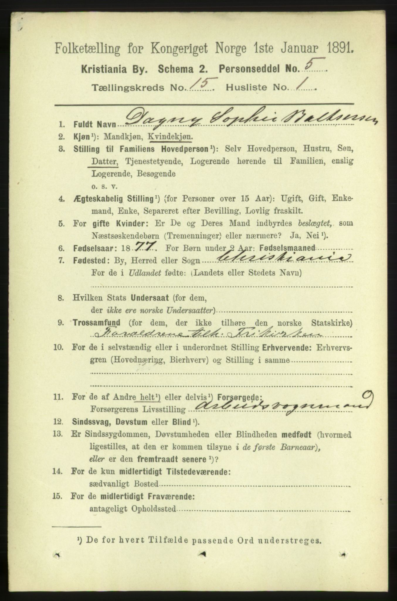 RA, 1891 census for 0301 Kristiania, 1891, p. 6832