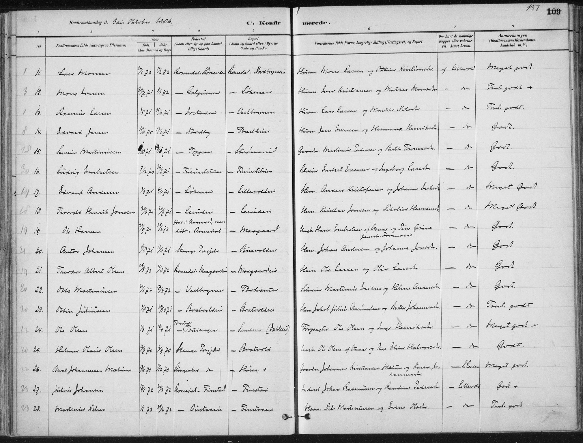 Romedal prestekontor, SAH/PREST-004/K/L0010: Parish register (official) no. 10, 1880-1895, p. 151