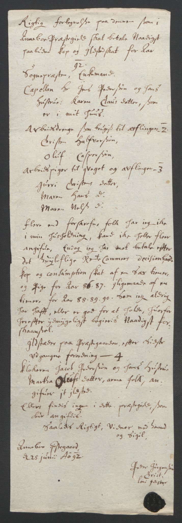 Rentekammeret inntil 1814, Reviderte regnskaper, Fogderegnskap, AV/RA-EA-4092/R32/L1865: Fogderegnskap Jarlsberg grevskap, 1692, p. 280