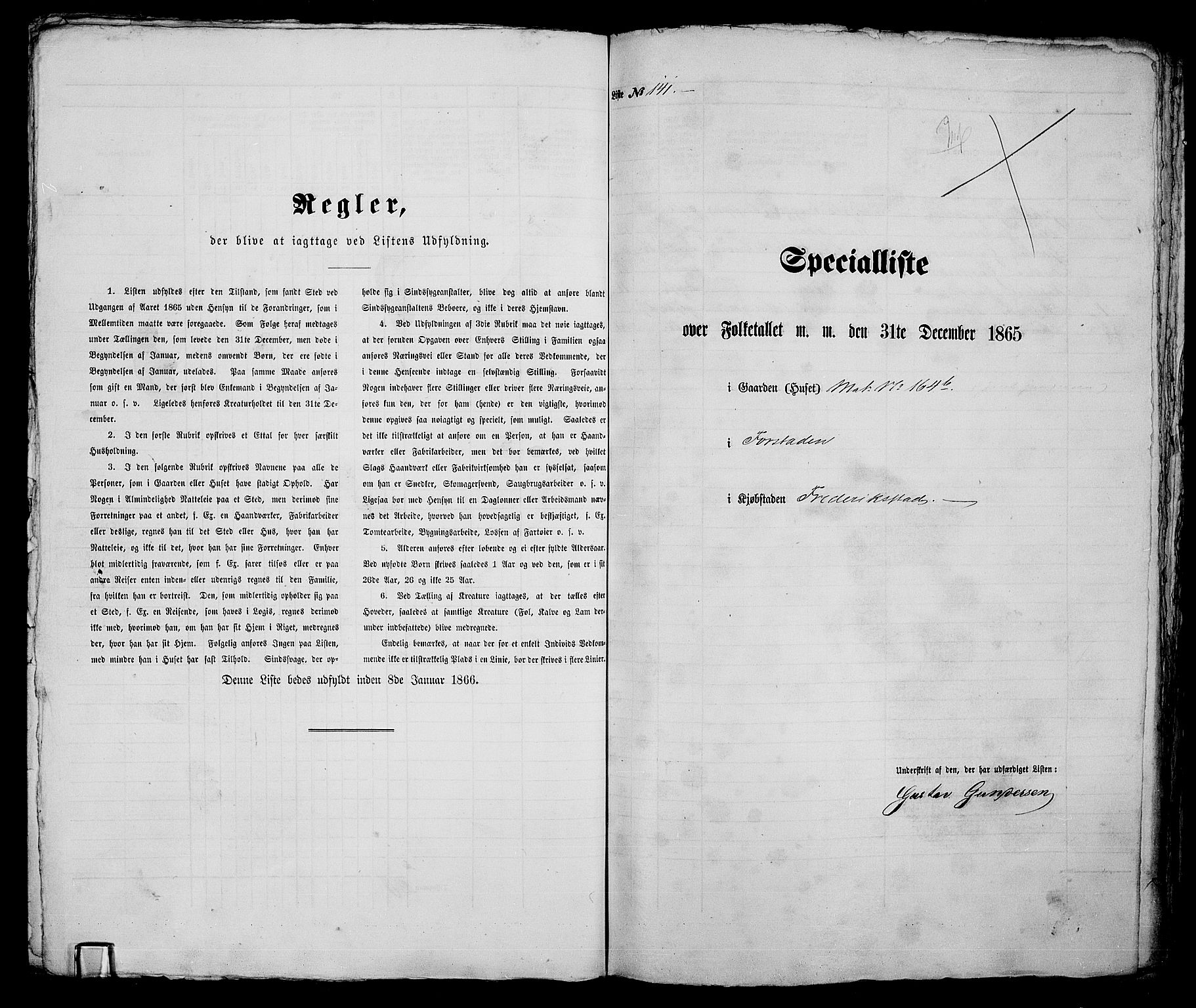 RA, 1865 census for Fredrikstad/Fredrikstad, 1865, p. 305