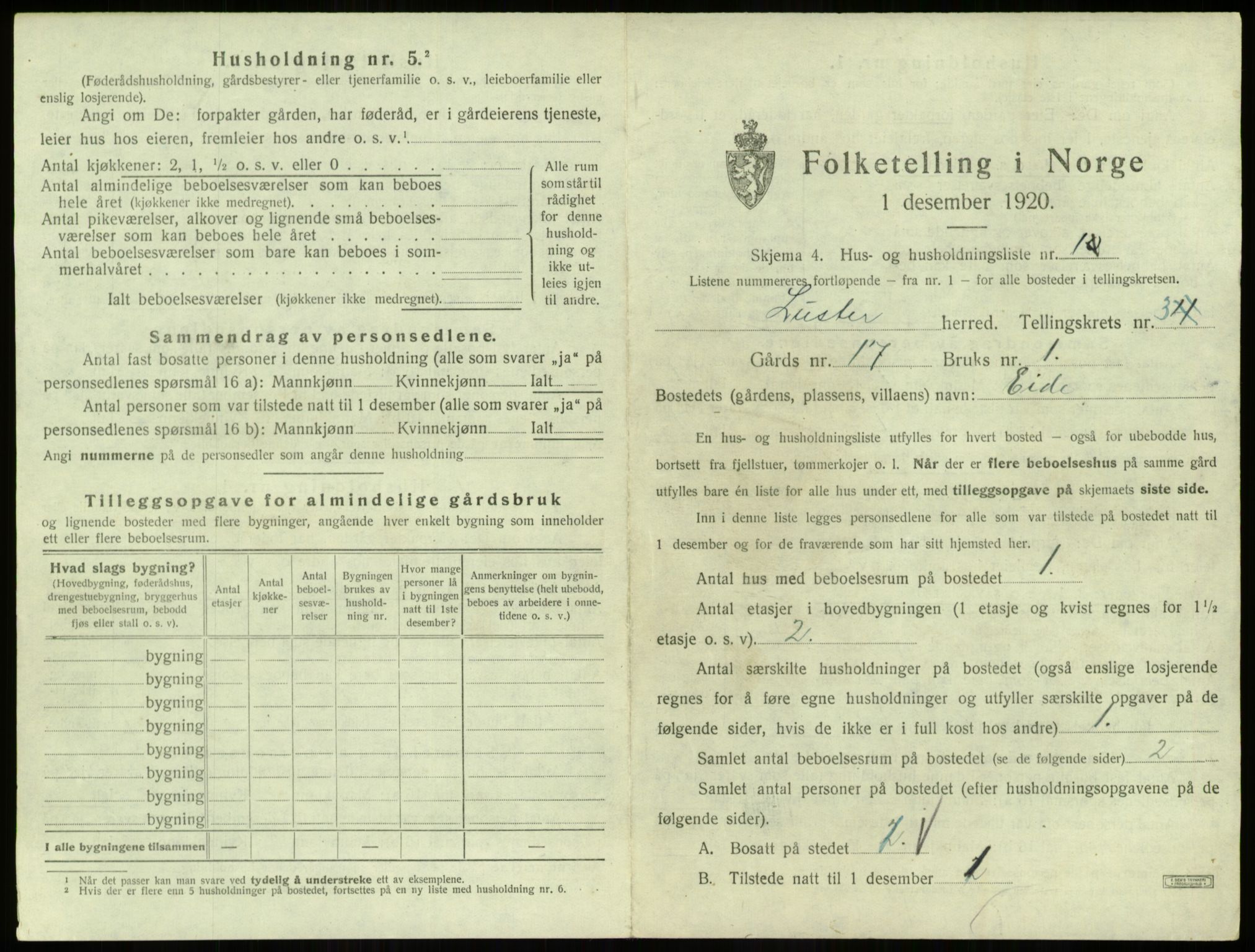 SAB, 1920 census for Luster, 1920, p. 248