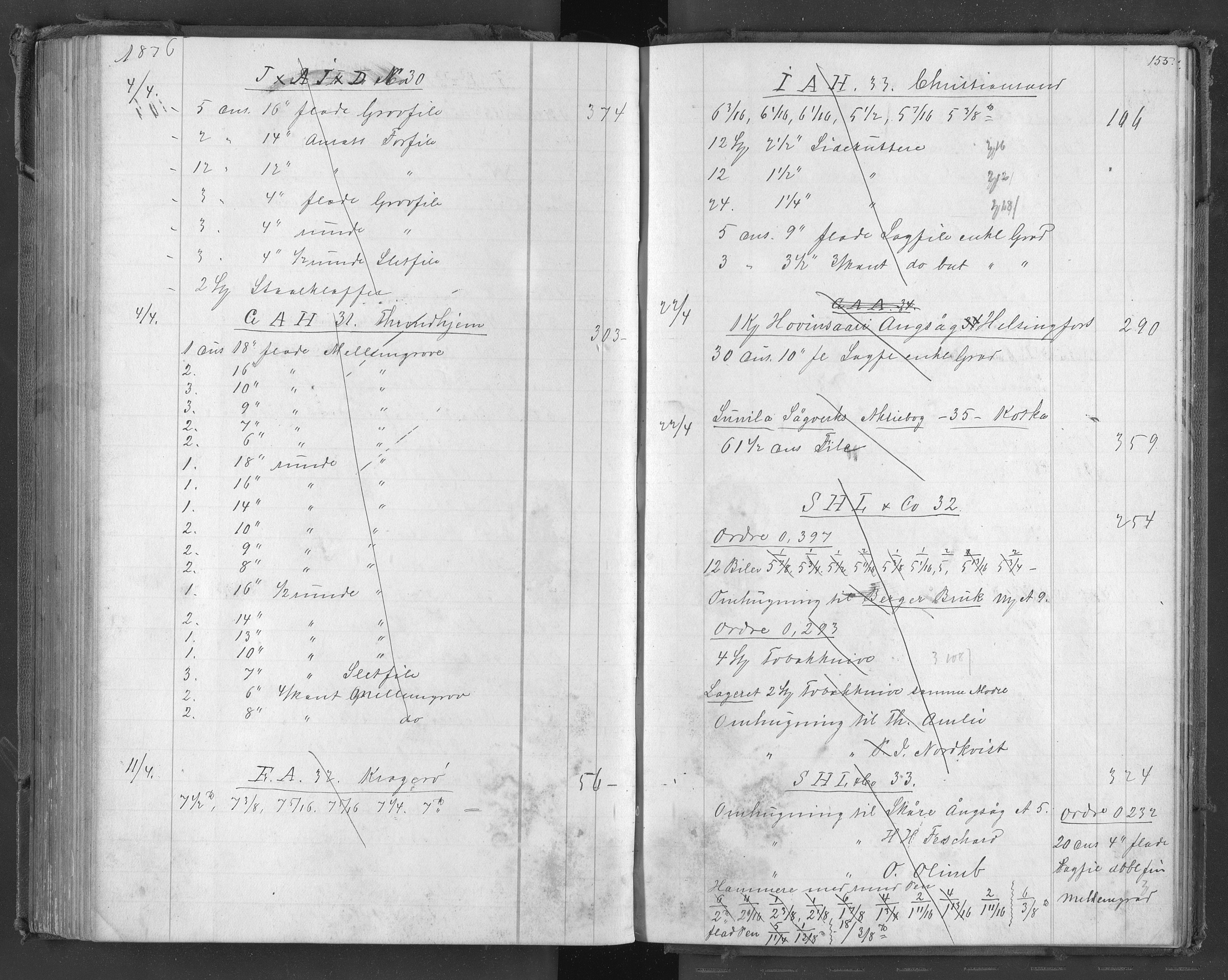 Egelands Jernverk, AAKS/PA-1907/01/L0056: Stålkontobok, 1873-1877, p. 147