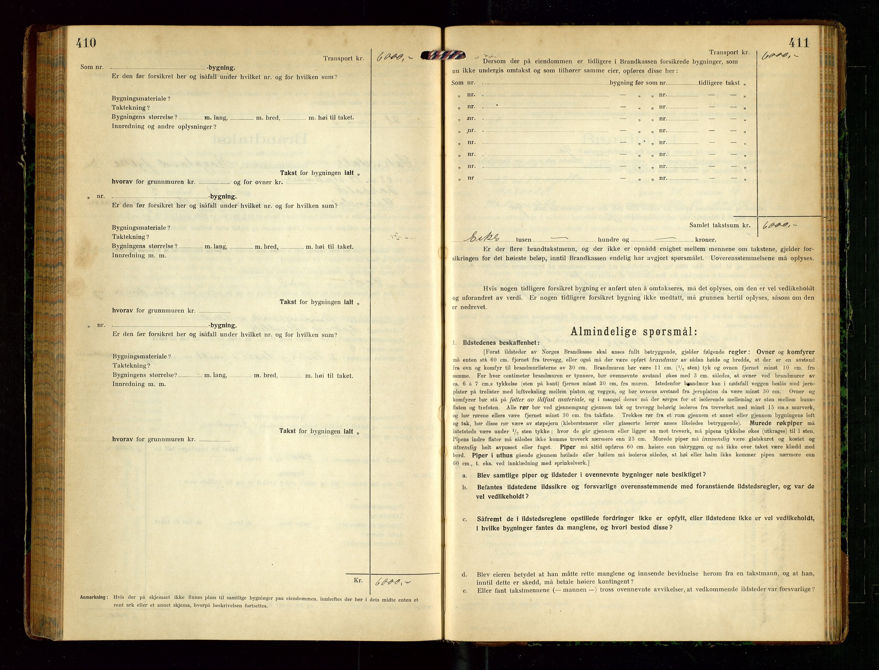 Sokndal lensmannskontor, AV/SAST-A-100417/Gob/L0005: "Brandtakst-Protokol", 1920-1924, p. 410-411