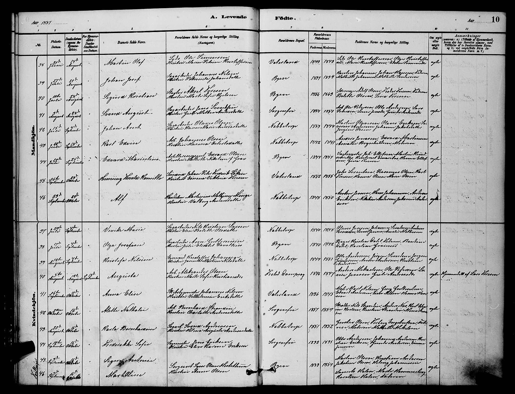 Østre Fredrikstad prestekontor Kirkebøker, AV/SAO-A-10907/G/Ga/L0001: Parish register (copy) no. 1, 1880-1899, p. 10