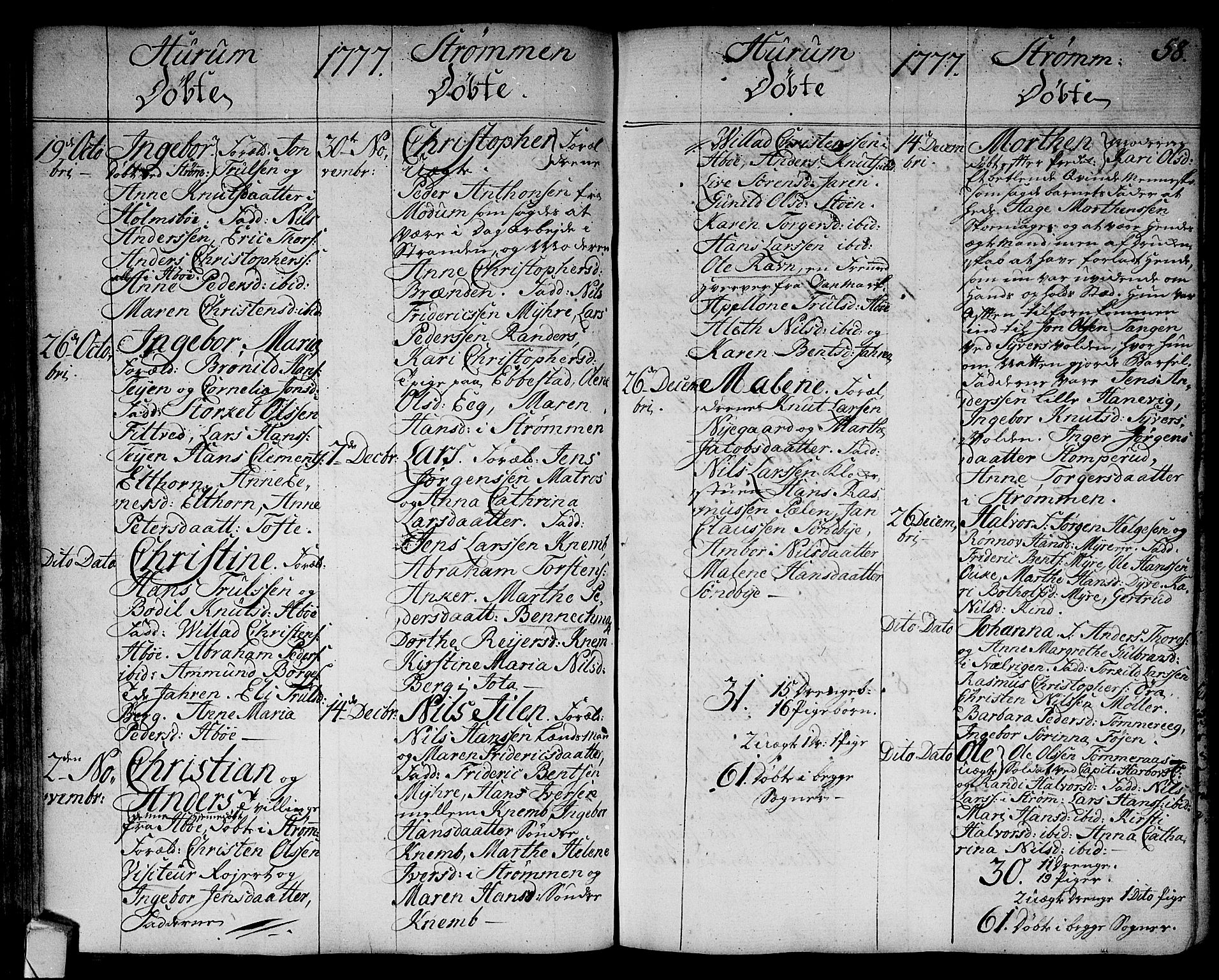 Hurum kirkebøker, SAKO/A-229/F/Fa/L0007: Parish register (official) no. 7, 1771-1810, p. 58