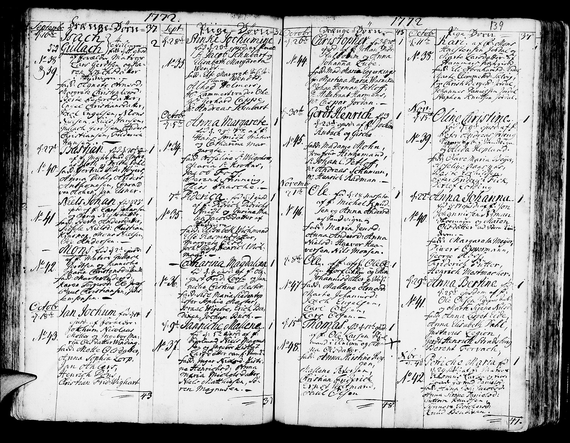 Korskirken sokneprestembete, AV/SAB-A-76101/H/Haa/L0005: Parish register (official) no. A 5, 1751-1789, p. 139