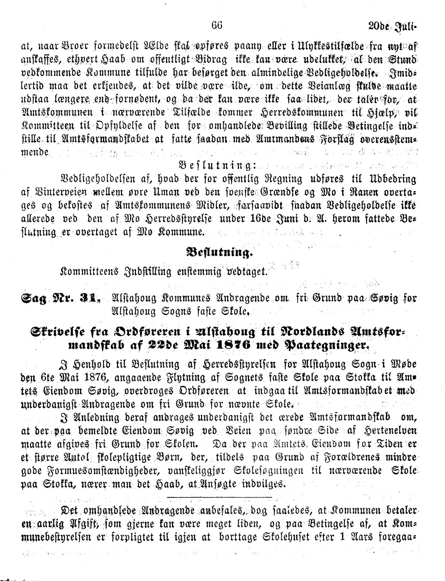 Nordland Fylkeskommune. Fylkestinget, AIN/NFK-17/176/A/Ac/L0010: Fylkestingsforhandlinger 1874-1880, 1874-1880