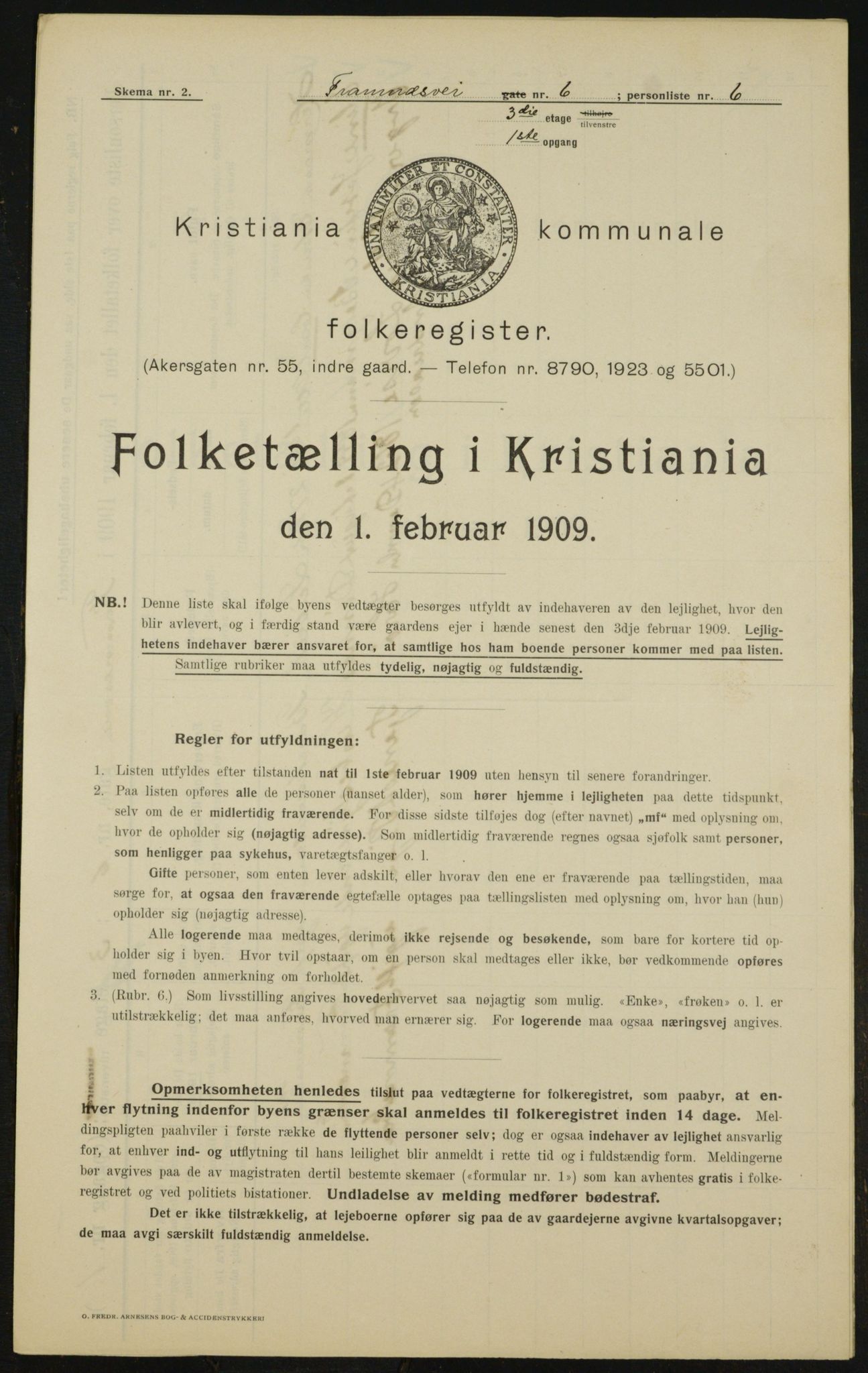 OBA, Municipal Census 1909 for Kristiania, 1909, p. 23014