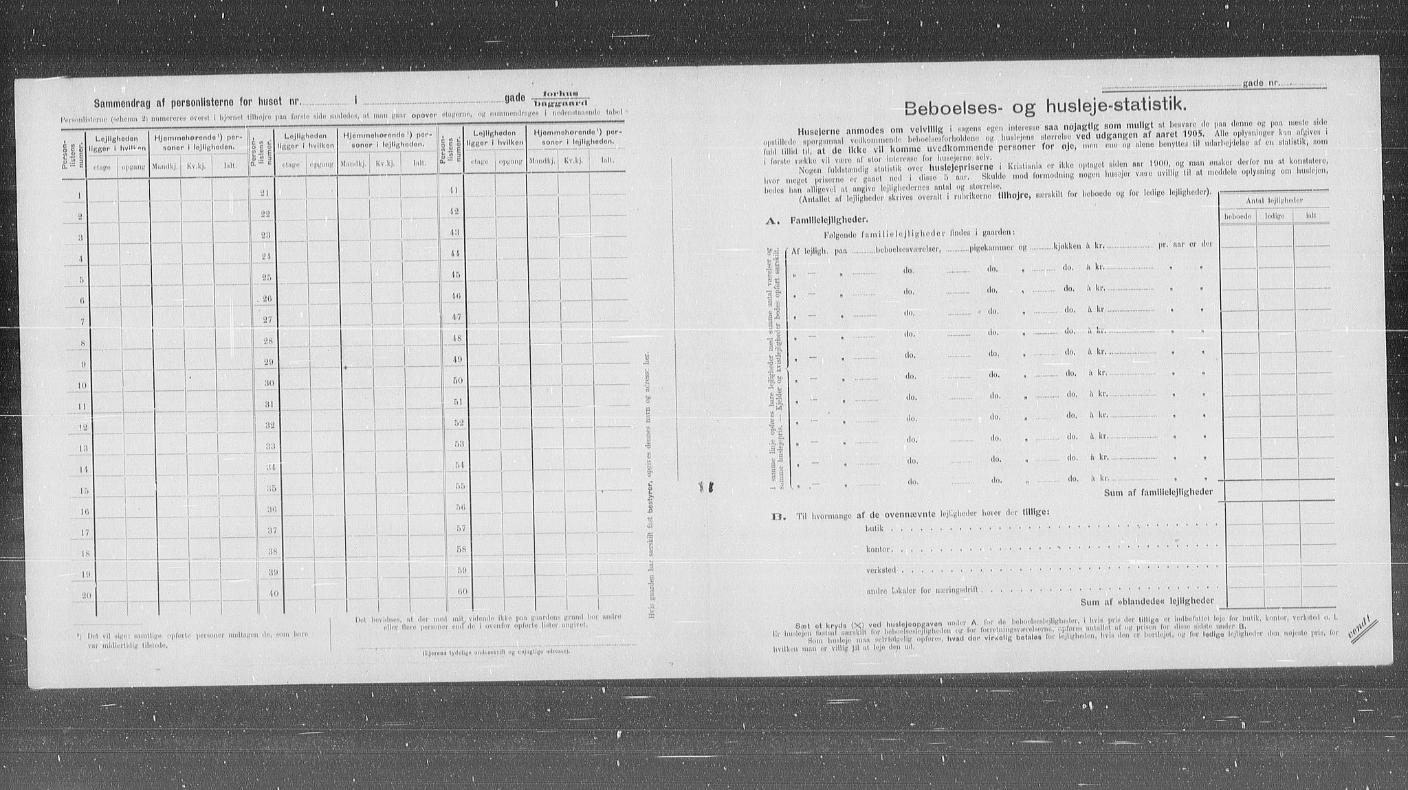 OBA, Municipal Census 1905 for Kristiania, 1905, p. 55366