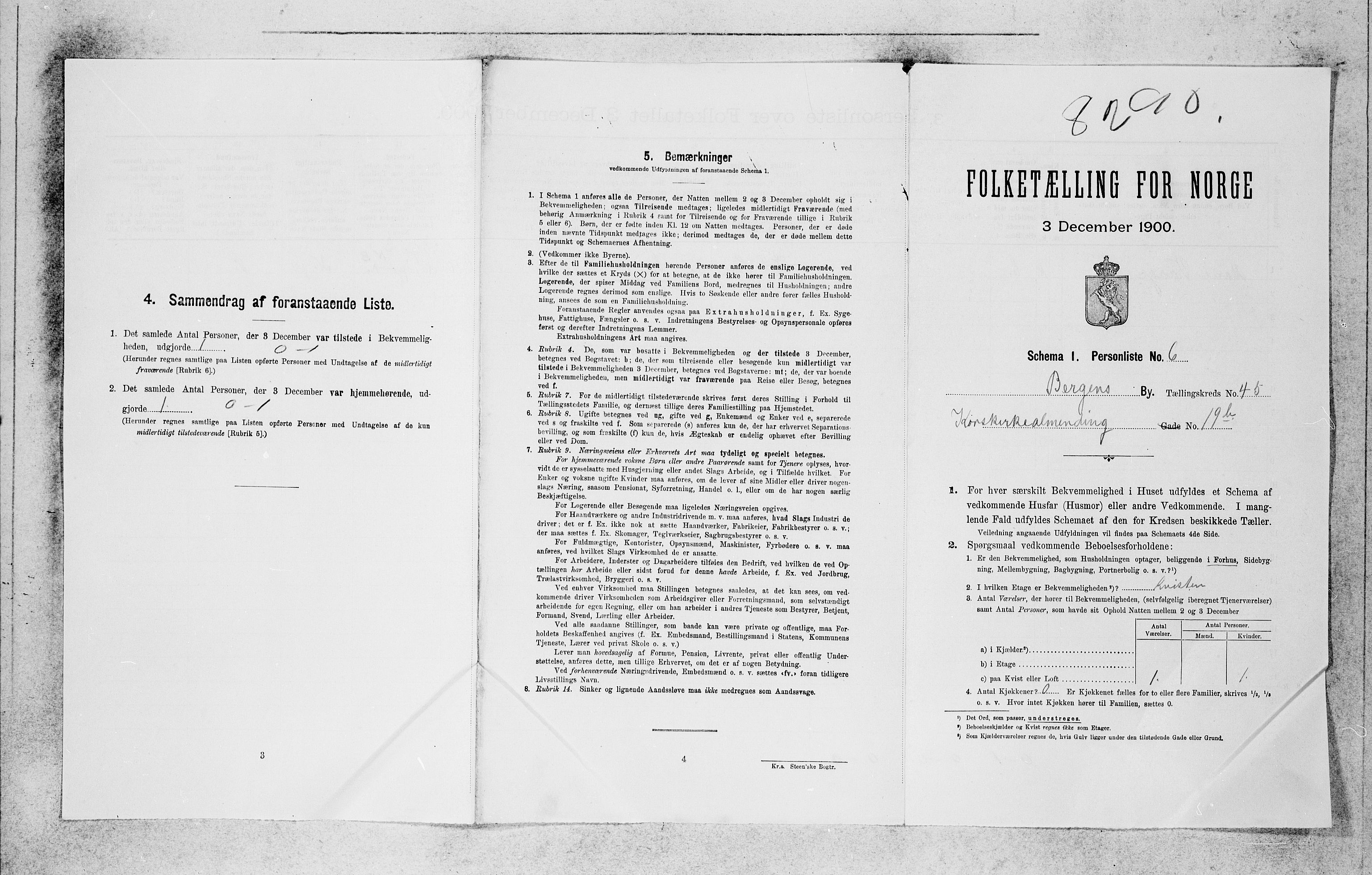 SAB, 1900 census for Bergen, 1900, p. 8435