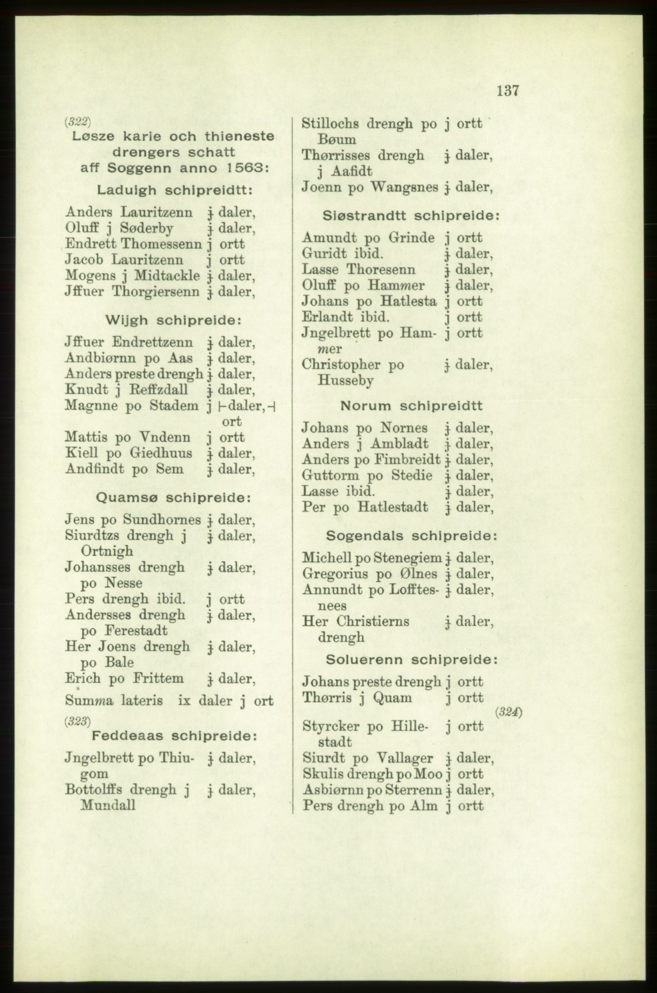 Publikasjoner utgitt av Arkivverket, PUBL/PUBL-001/C/0003: Bind 3: Skatten av Bergenhus len 1563, 1563, p. 137