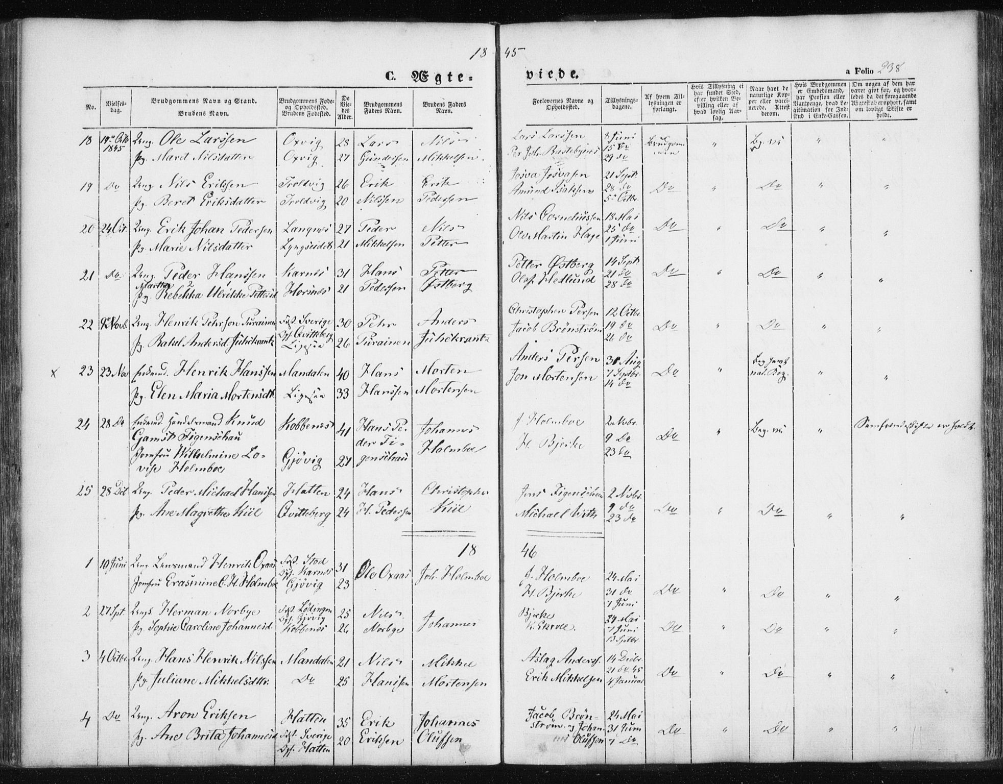 Lyngen sokneprestembete, SATØ/S-1289/H/He/Hea/L0004kirke: Parish register (official) no. 4, 1839-1858, p. 238