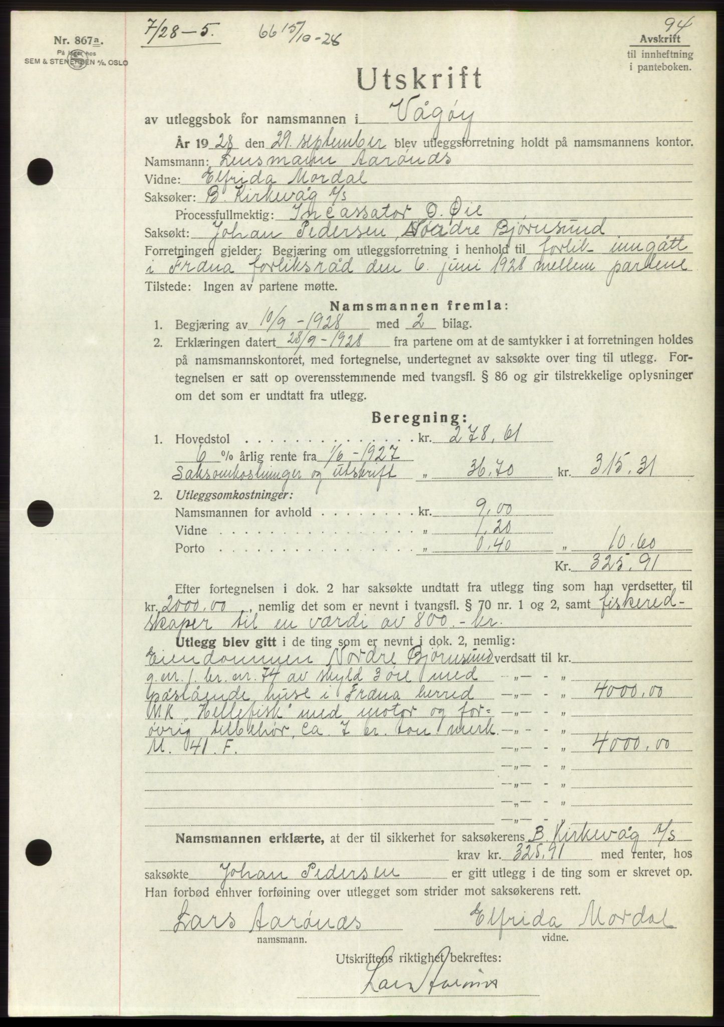 Romsdal sorenskriveri, SAT/A-4149/1/2/2C/L0055: Mortgage book no. 49, 1928-1929, Deed date: 15.10.1928