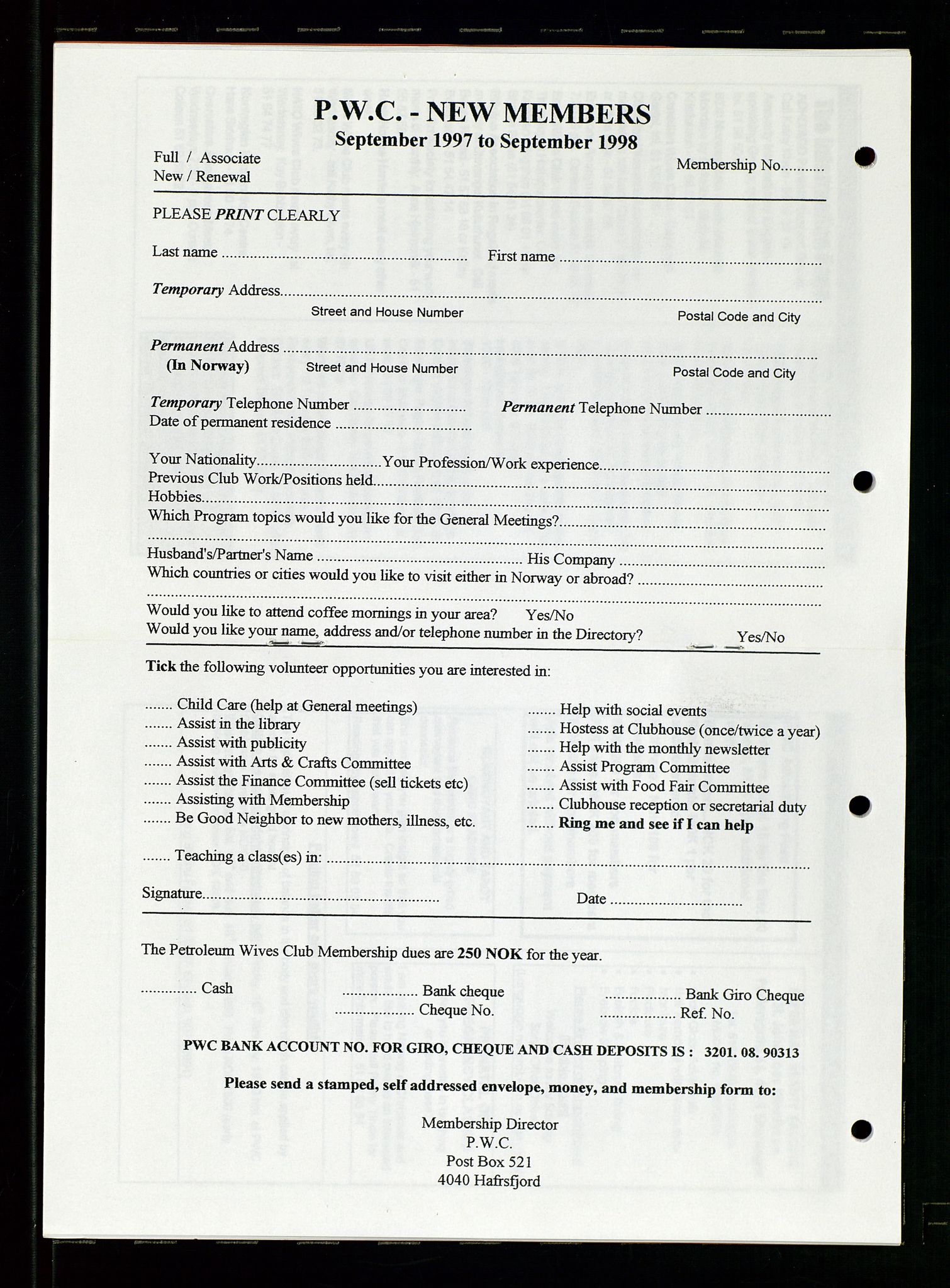 PA 1547 - Petroleum Wives Club, AV/SAST-A-101974/X/Xa/L0004: Newsletter, 1995-1997