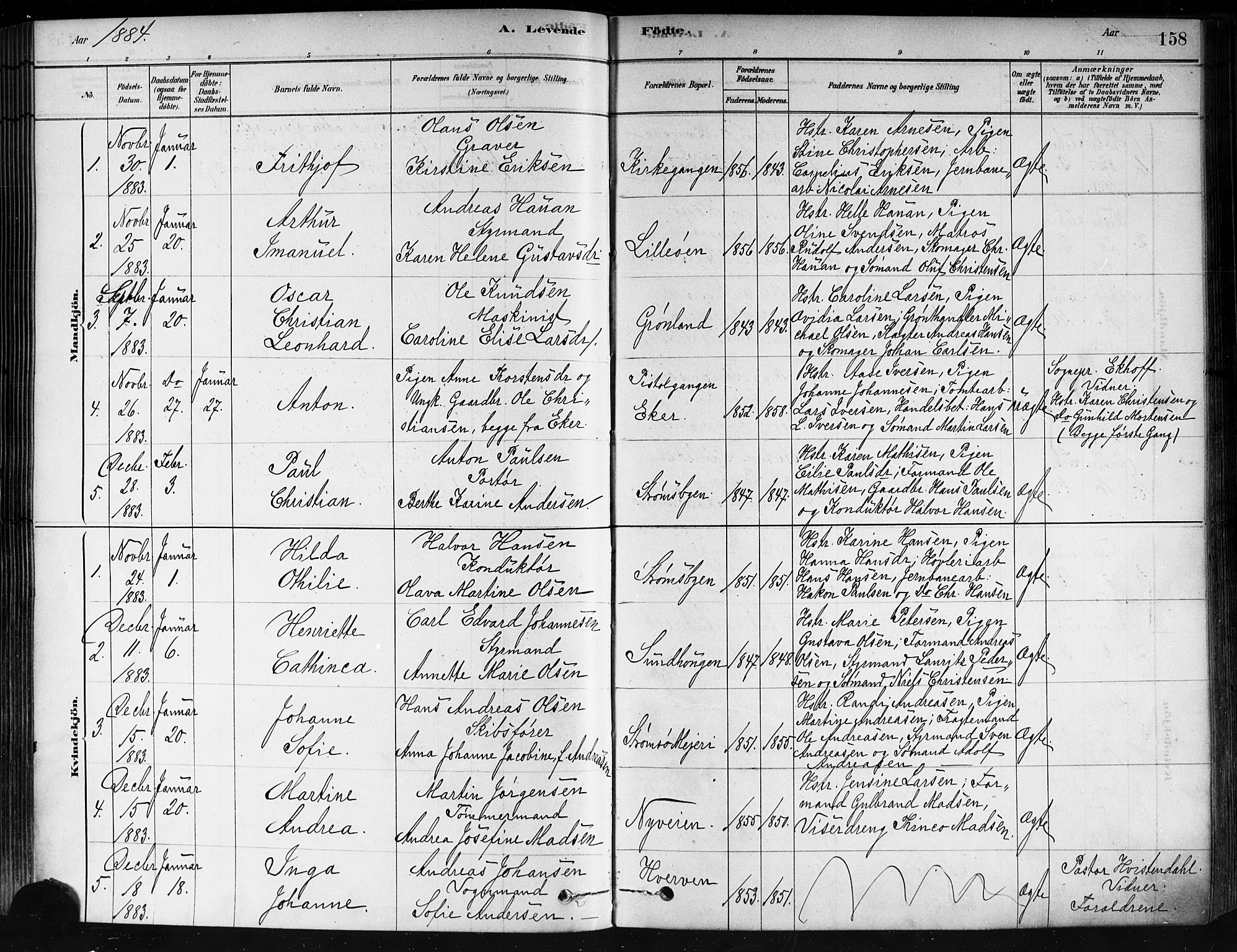 Strømsø kirkebøker, AV/SAKO-A-246/F/Fa/L0021: Parish register (official) no. I 21, 1878-1885, p. 158