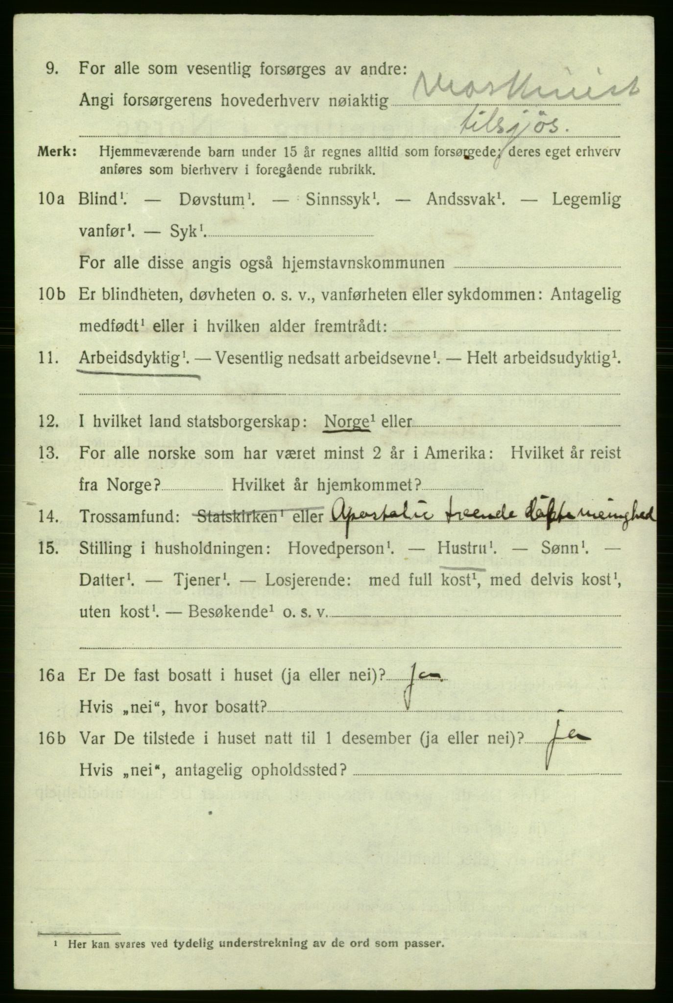 SAO, 1920 census for Fredrikshald, 1920, p. 9895