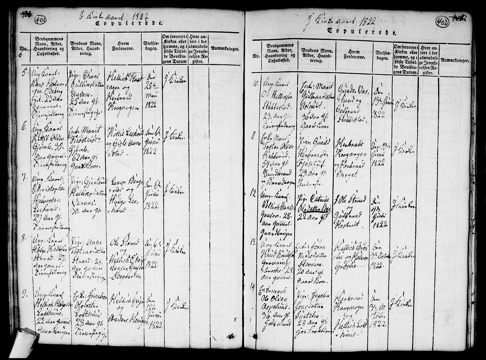 Flesberg kirkebøker, SAKO/A-18/G/Ga/L0001: Parish register (copy) no. I 1, 1816-1834, p. 401-402