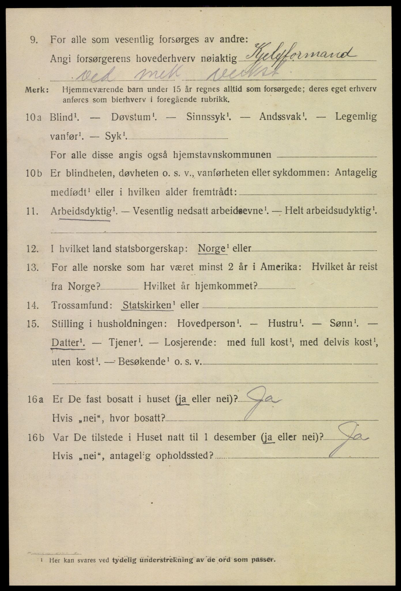 SAK, 1920 census for Kristiansand, 1920, p. 44010