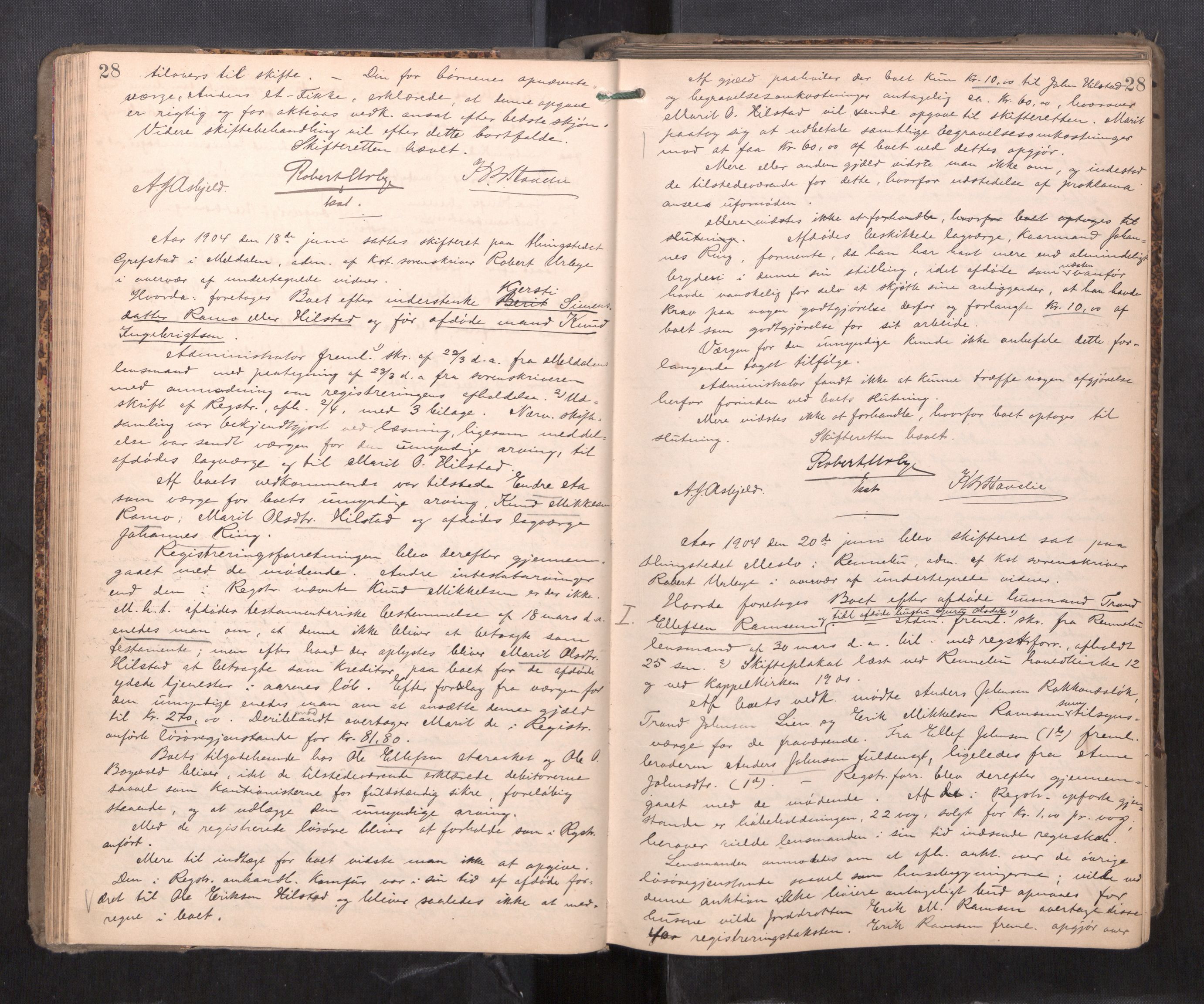 Orkdal sorenskriveri, AV/SAT-A-4169/1/3/3B/L0011: Skiftebehandlingsprotokoll, 1902-1914, p. 28