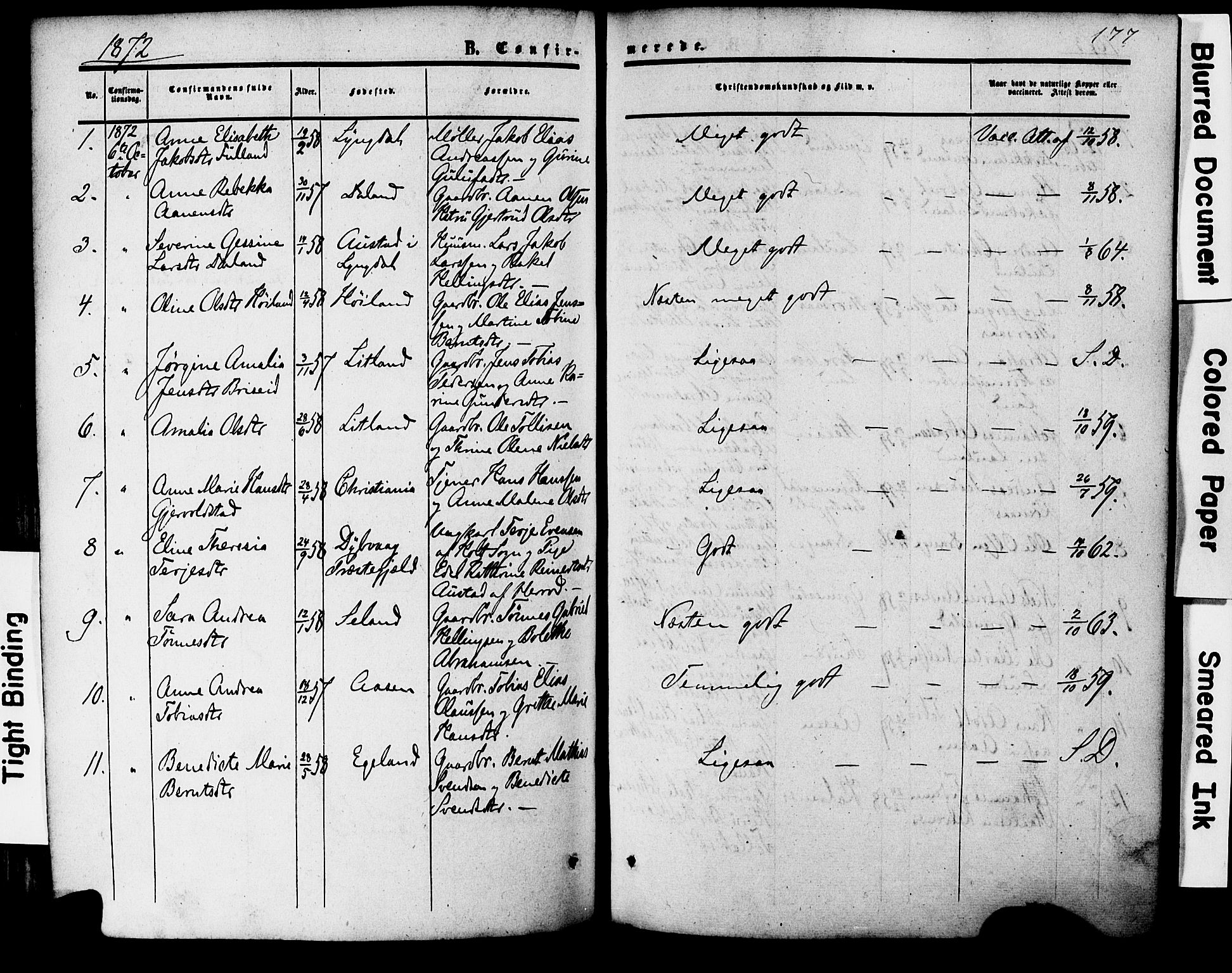 Herad sokneprestkontor, AV/SAK-1111-0018/F/Fa/Faa/L0005: Parish register (official) no. A 5, 1853-1886, p. 177