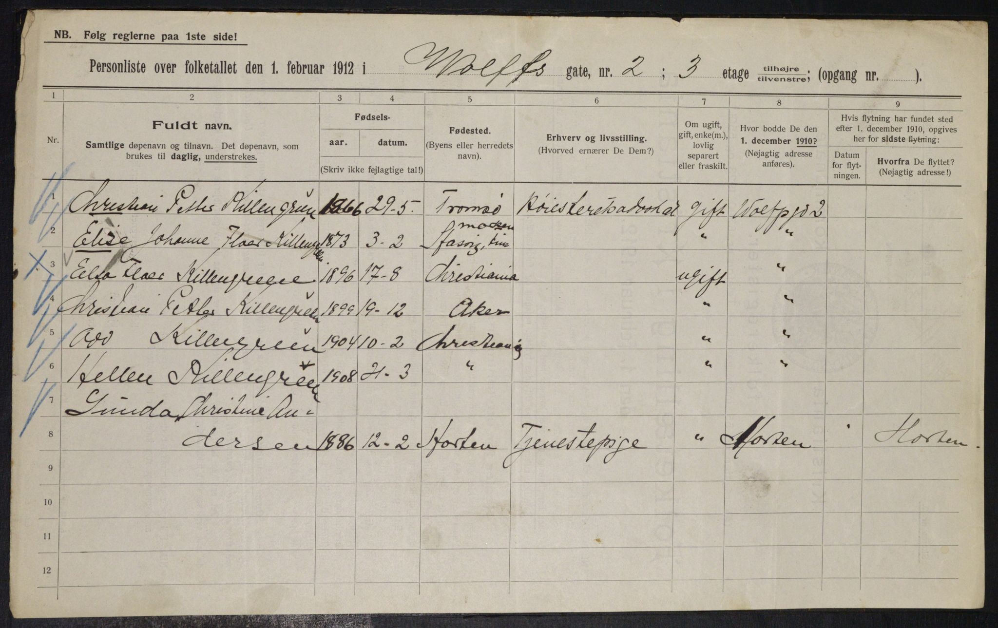 OBA, Municipal Census 1912 for Kristiania, 1912, p. 128474