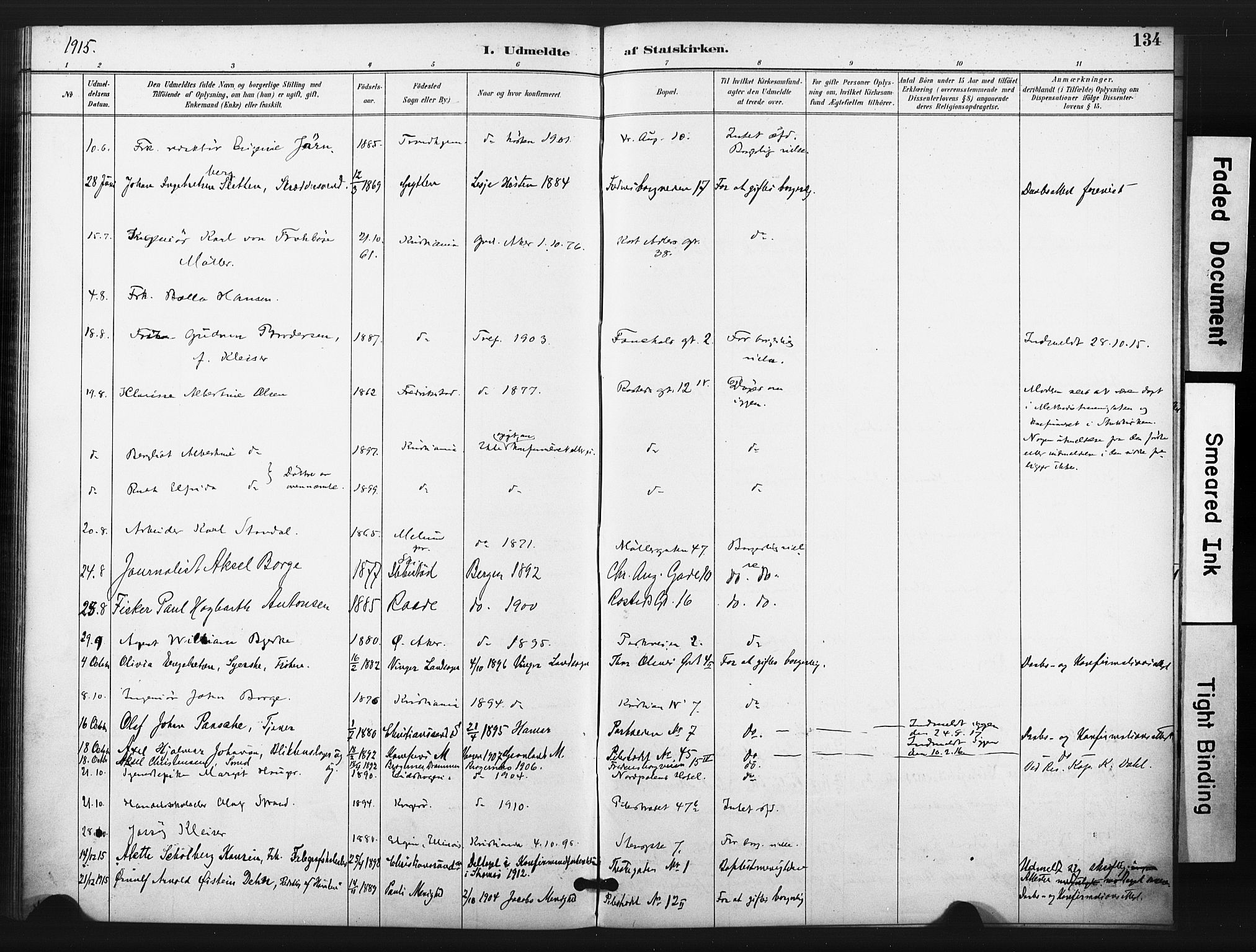 Trefoldighet prestekontor Kirkebøker, SAO/A-10882/F/Ff/L0002: Parish register (official) no. VI 2, 1891-1918, p. 134