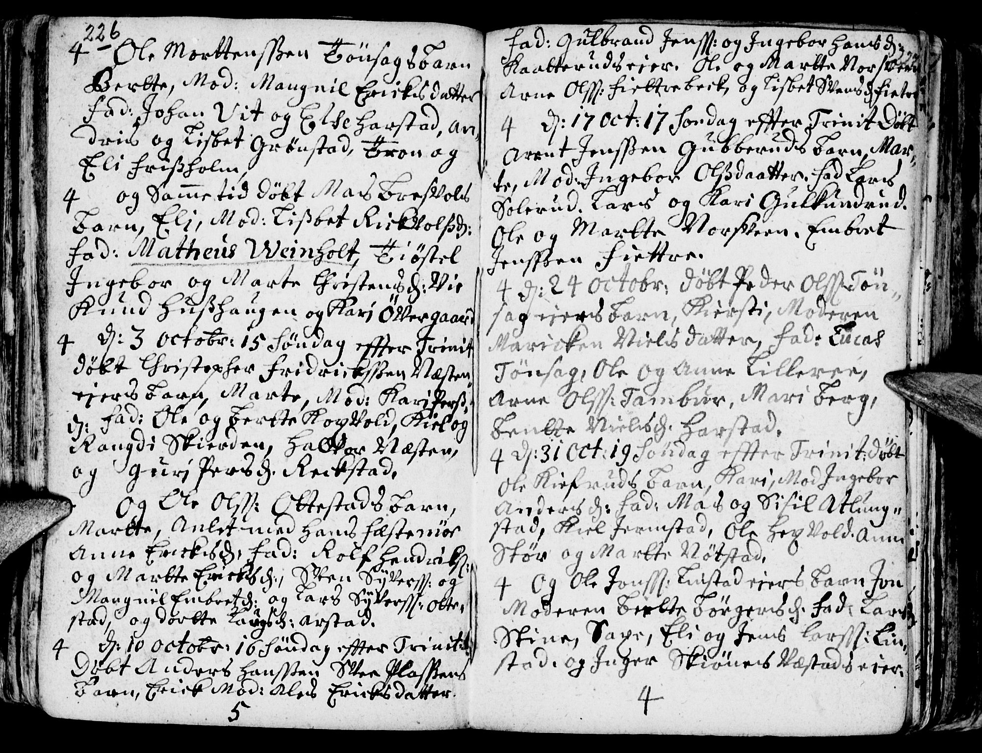 Stange prestekontor, AV/SAH-PREST-002/K/L0002: Parish register (official) no. 2, 1724-1740, p. 226-227