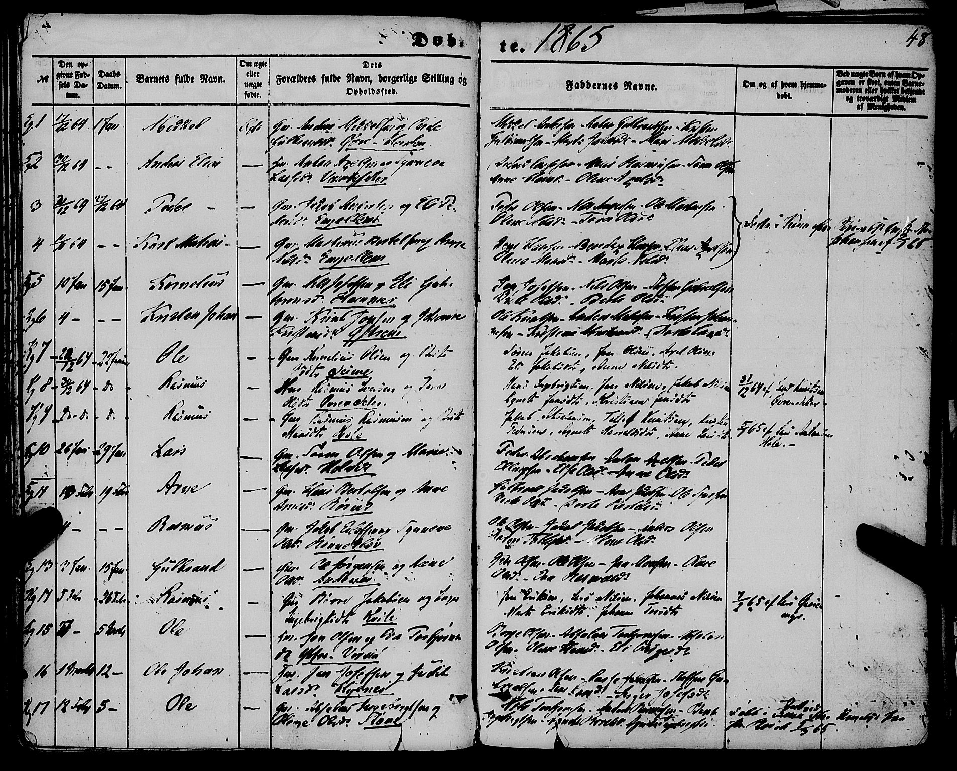 Gloppen sokneprestembete, AV/SAB-A-80101/H/Haa/Haaa/L0009: Parish register (official) no. A 9, 1855-1870, p. 48