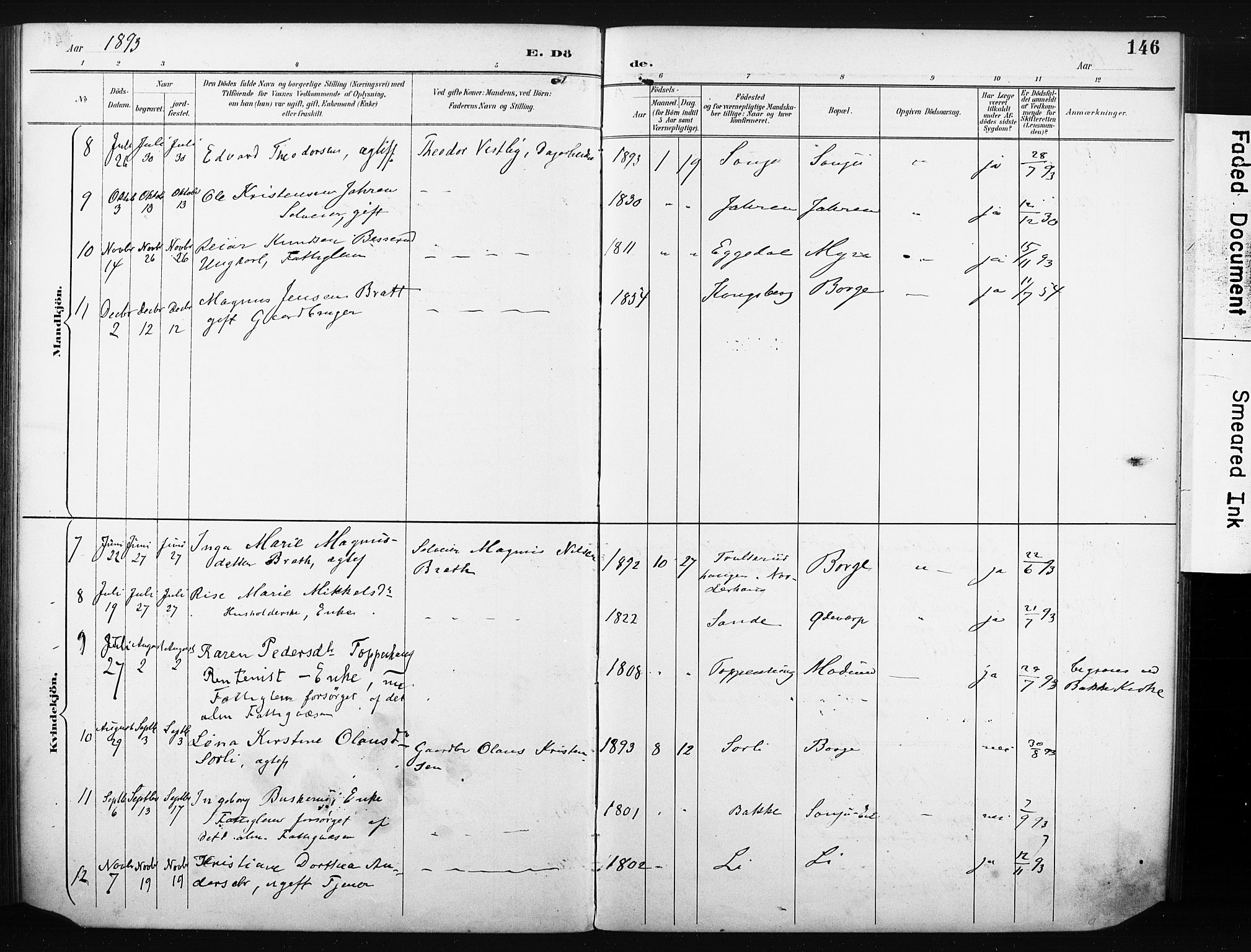 Eiker kirkebøker, AV/SAKO-A-4/F/Fc/L0002: Parish register (official) no. III 2, 1889-1897, p. 146