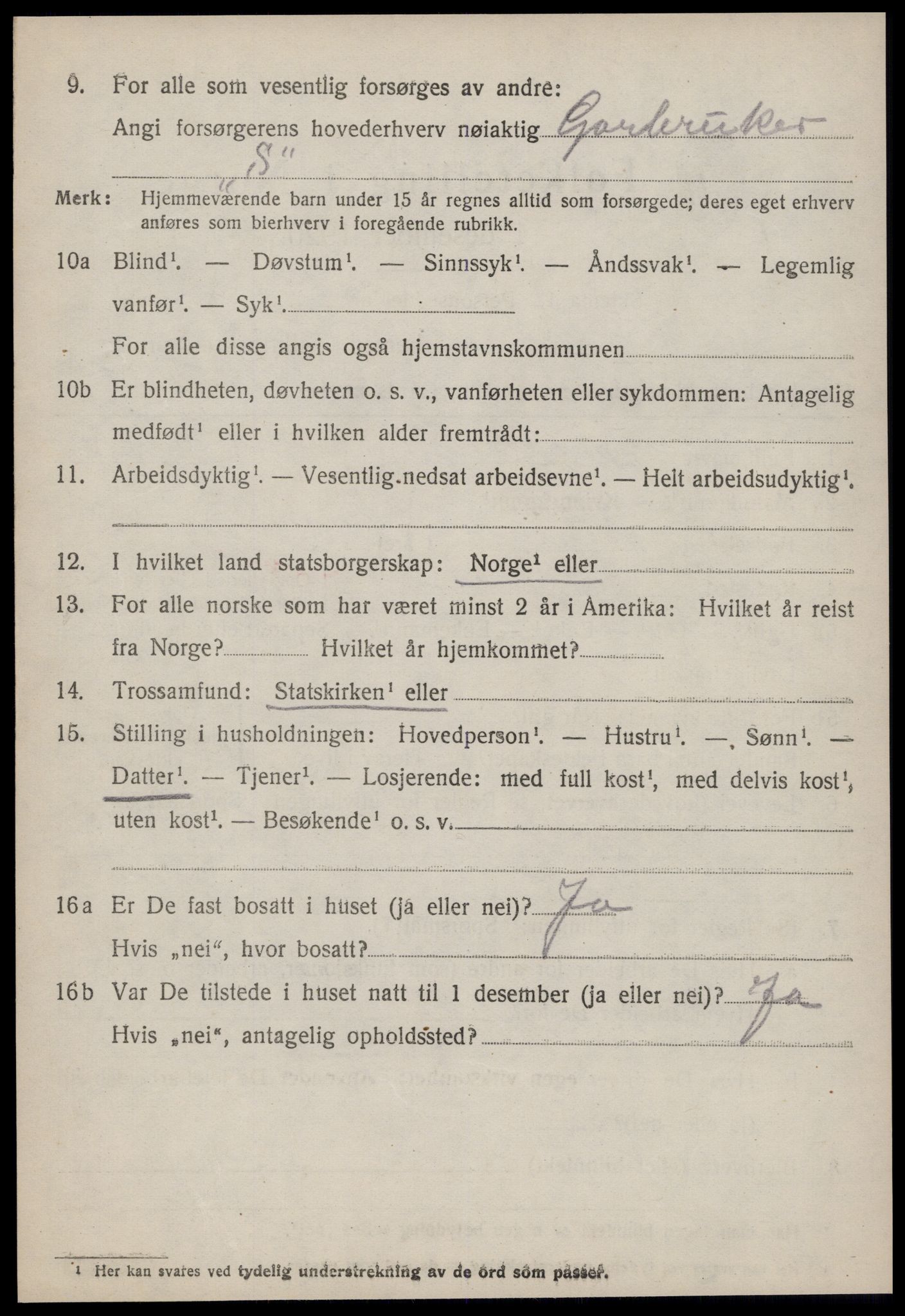 SAT, 1920 census for Vatne, 1920, p. 2675