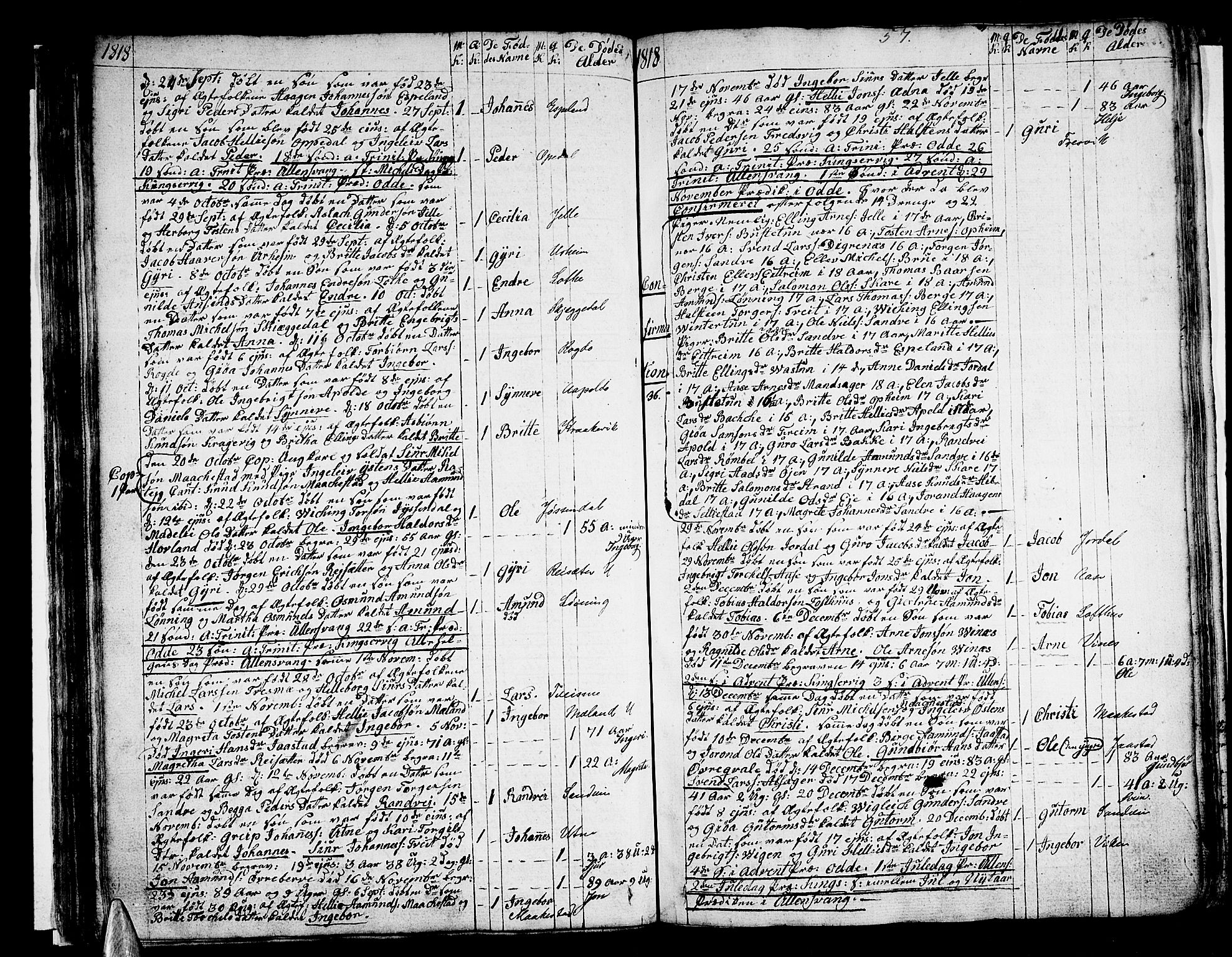 Ullensvang sokneprestembete, SAB/A-78701/H/Haa: Parish register (official) no. A 8, 1804-1835, p. 57