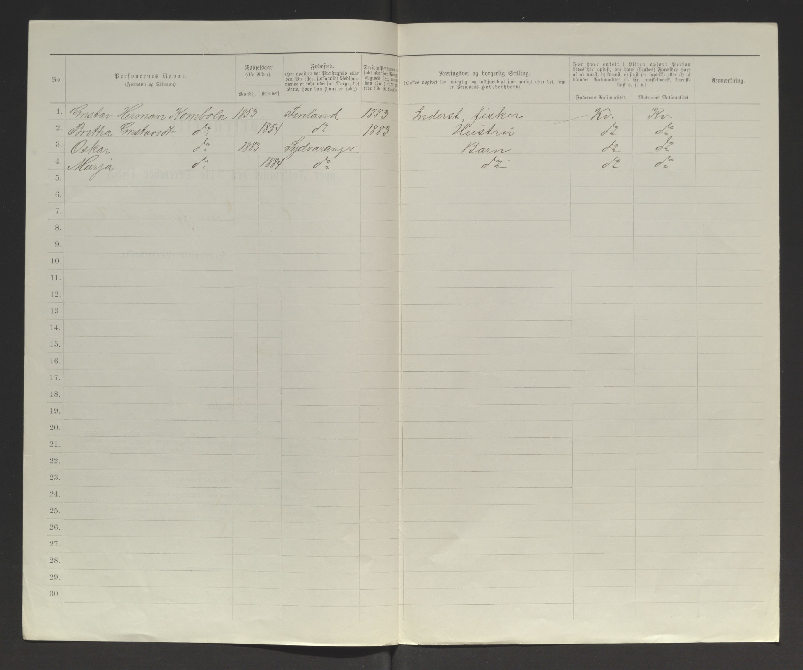 SATØ, 1885 census for 2030 Sør-Varanger, 1885, p. 99b