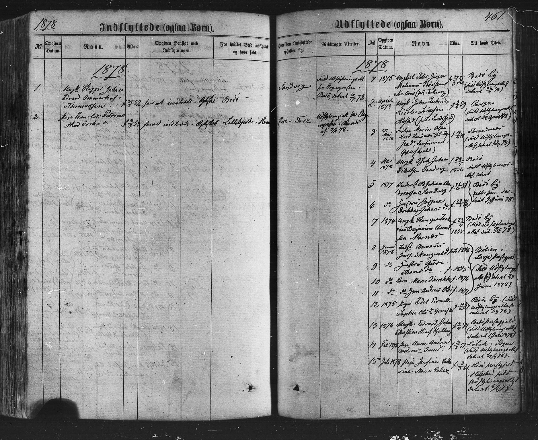 Ministerialprotokoller, klokkerbøker og fødselsregistre - Nordland, SAT/A-1459/805/L0098: Parish register (official) no. 805A05, 1862-1879, p. 461