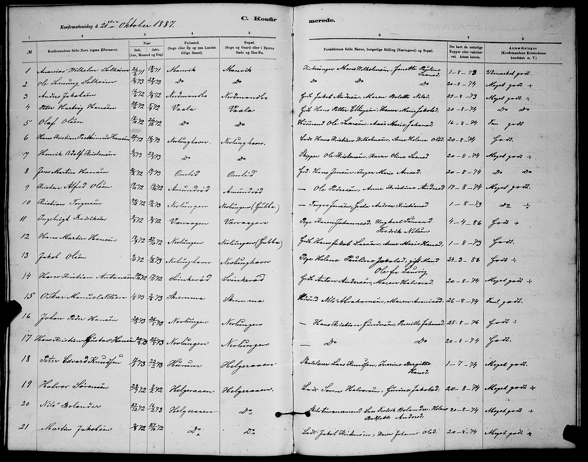 Brunlanes kirkebøker, AV/SAKO-A-342/G/Gb/L0002: Parish register (copy) no. II 2, 1878-1902