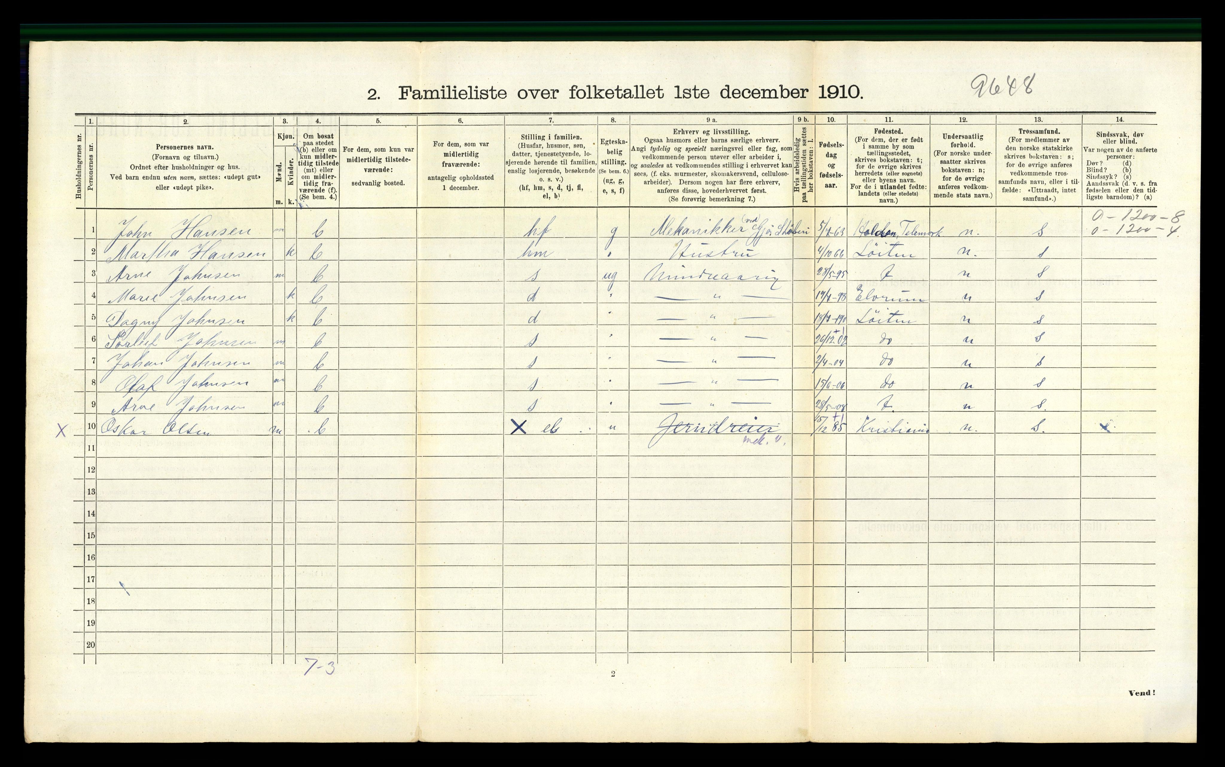 RA, 1910 census for Gjøvik, 1910, p. 1835