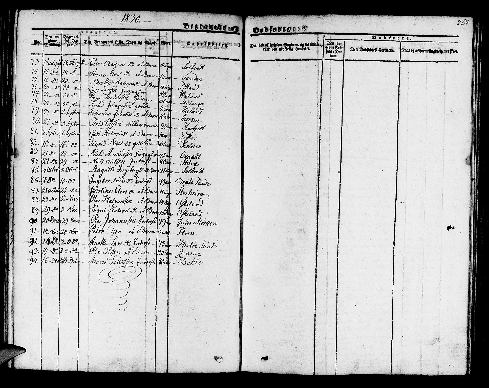 Manger sokneprestembete, AV/SAB-A-76801/H/Haa: Parish register (official) no. A 4, 1824-1838, p. 268