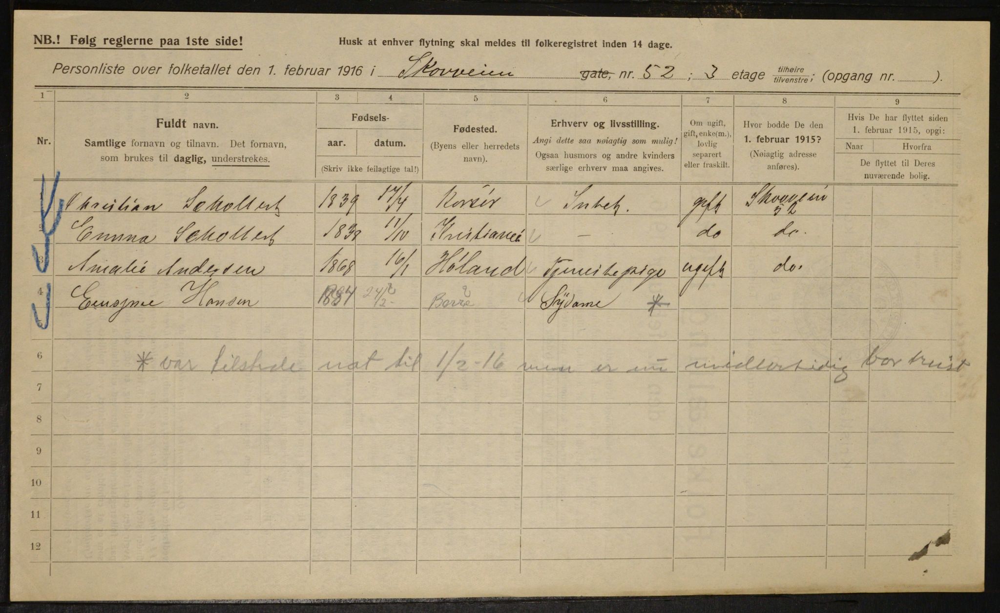 OBA, Municipal Census 1916 for Kristiania, 1916, p. 99375