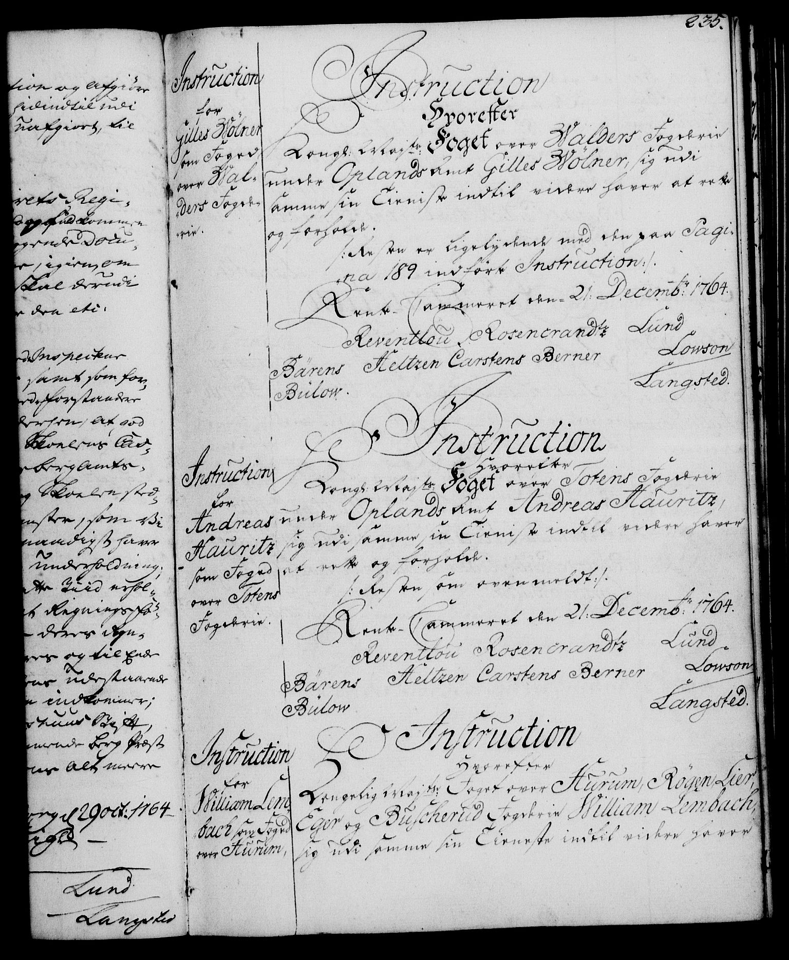 Rentekammeret, Kammerkanselliet, RA/EA-3111/G/Gg/Ggi/L0003: Norsk instruksjonsprotokoll med register (merket RK 53.36), 1751-1775, p. 235
