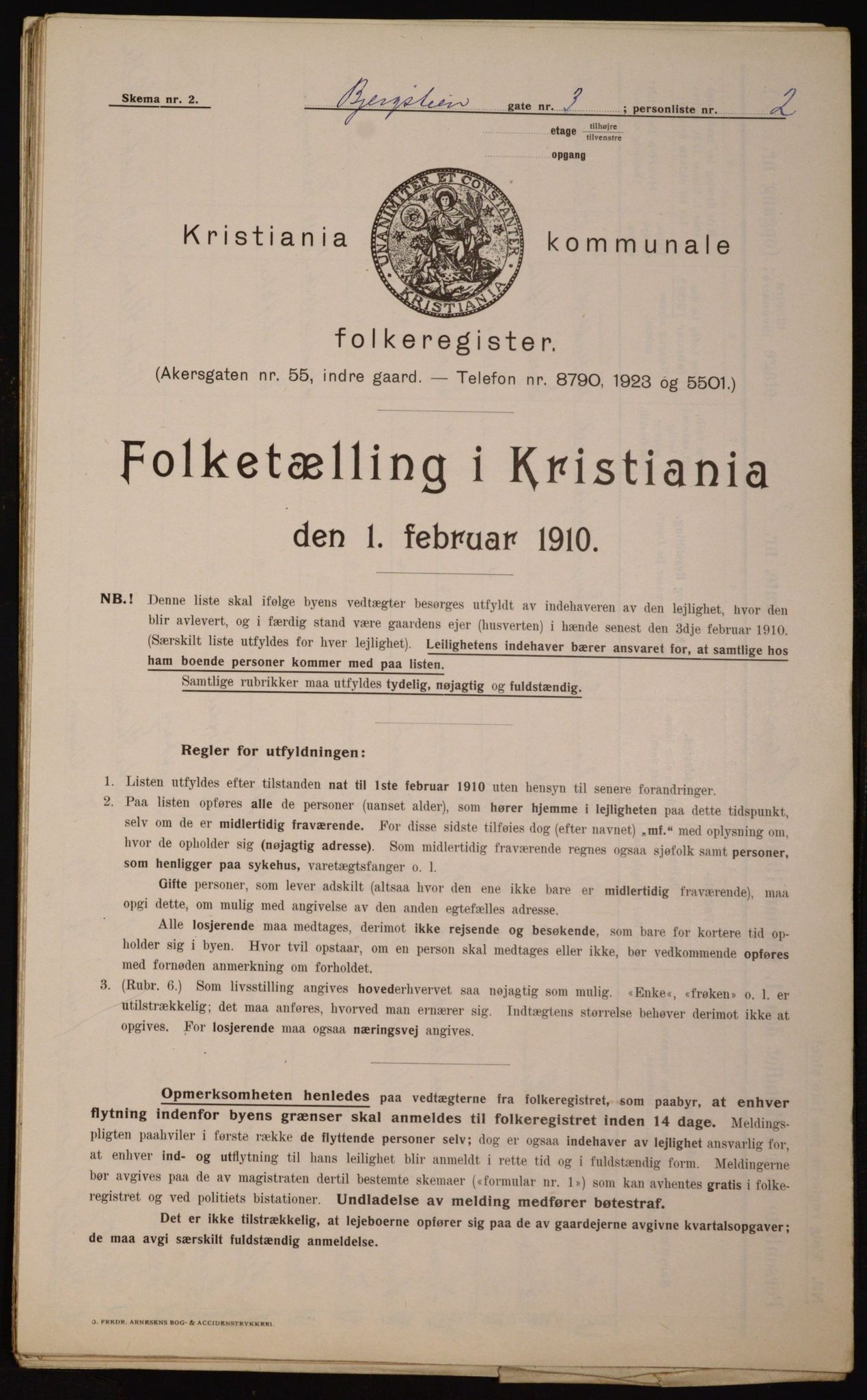 OBA, Municipal Census 1910 for Kristiania, 1910, p. 4190