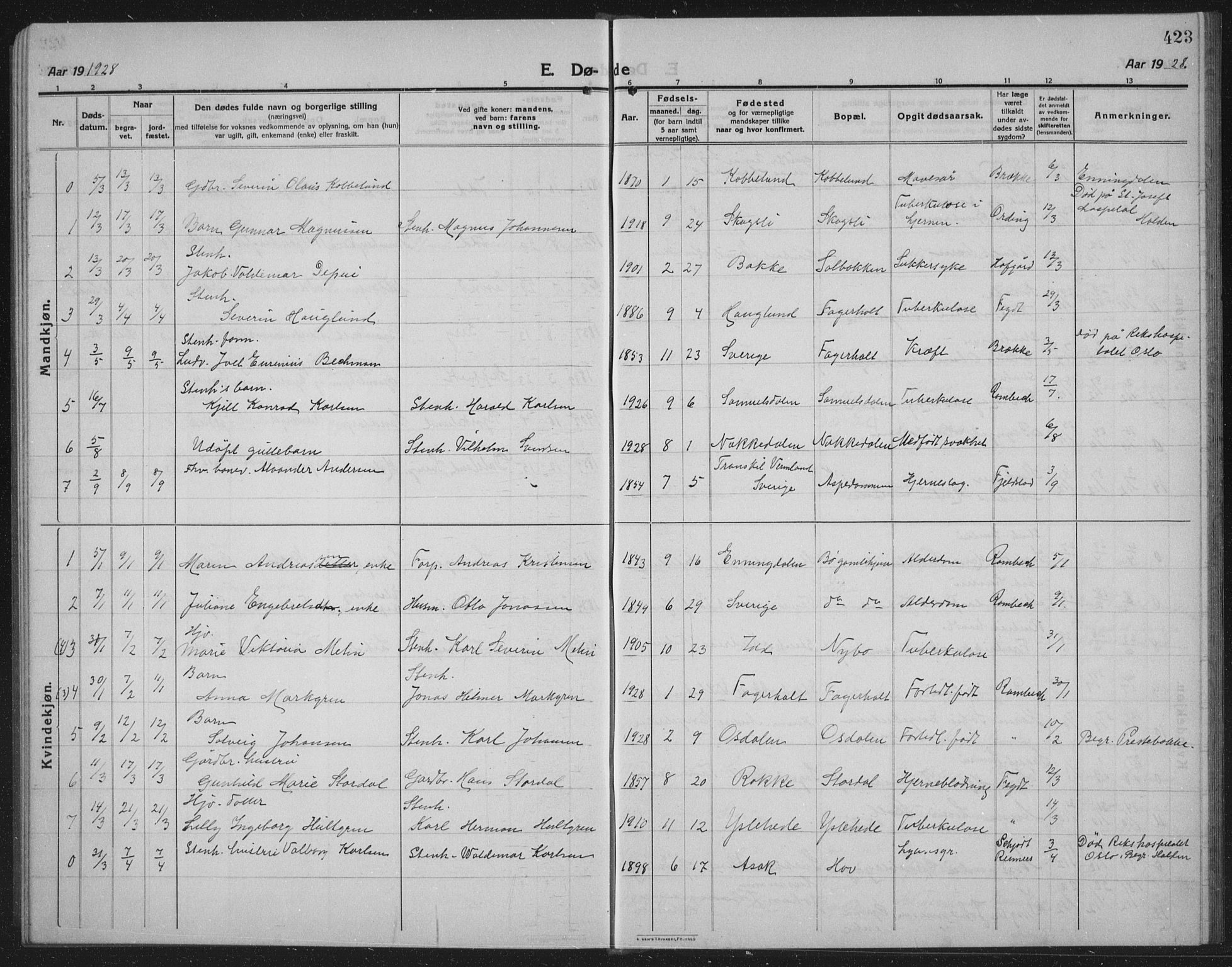 Idd prestekontor Kirkebøker, AV/SAO-A-10911/G/Gb/L0003: Parish register (copy) no. II 3, 1914-1940, p. 423
