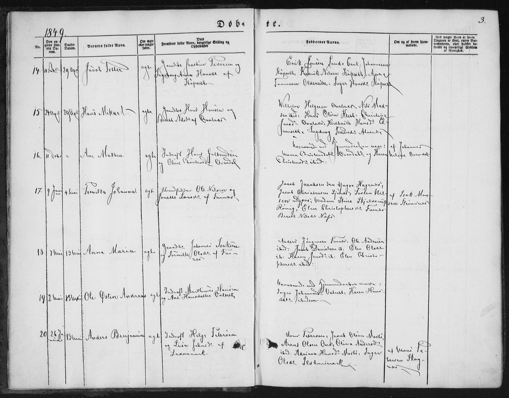 Ministerialprotokoller, klokkerbøker og fødselsregistre - Nordland, AV/SAT-A-1459/852/L0738: Parish register (official) no. 852A08, 1849-1865, p. 3