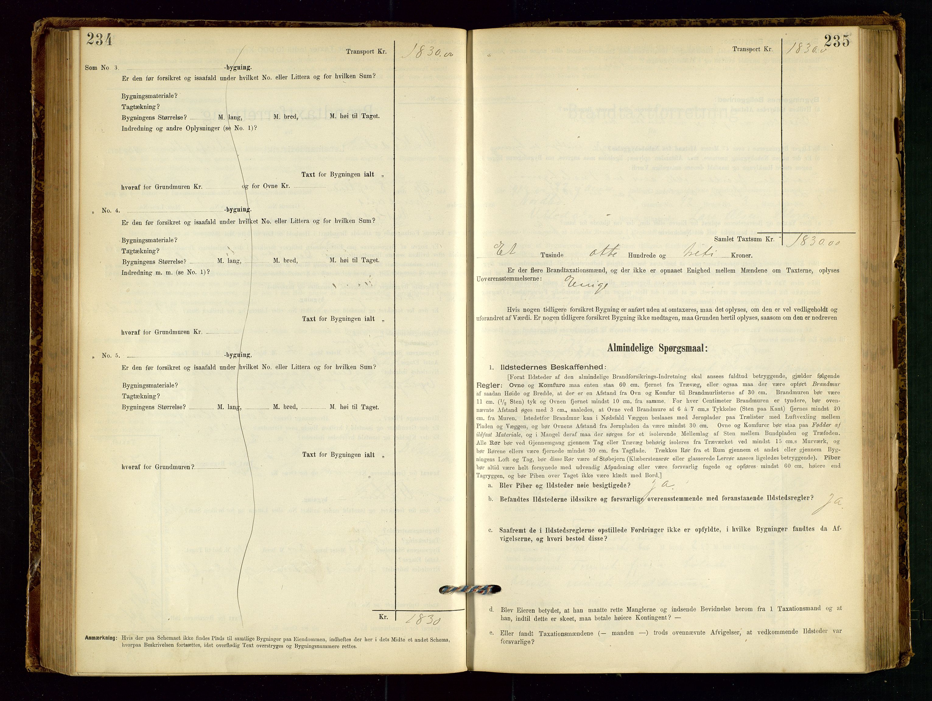 Vikedal lensmannskontor, SAST/A-100179/Gob/L0004: Branntakstprotokoll, 1894-1952, p. 234-235