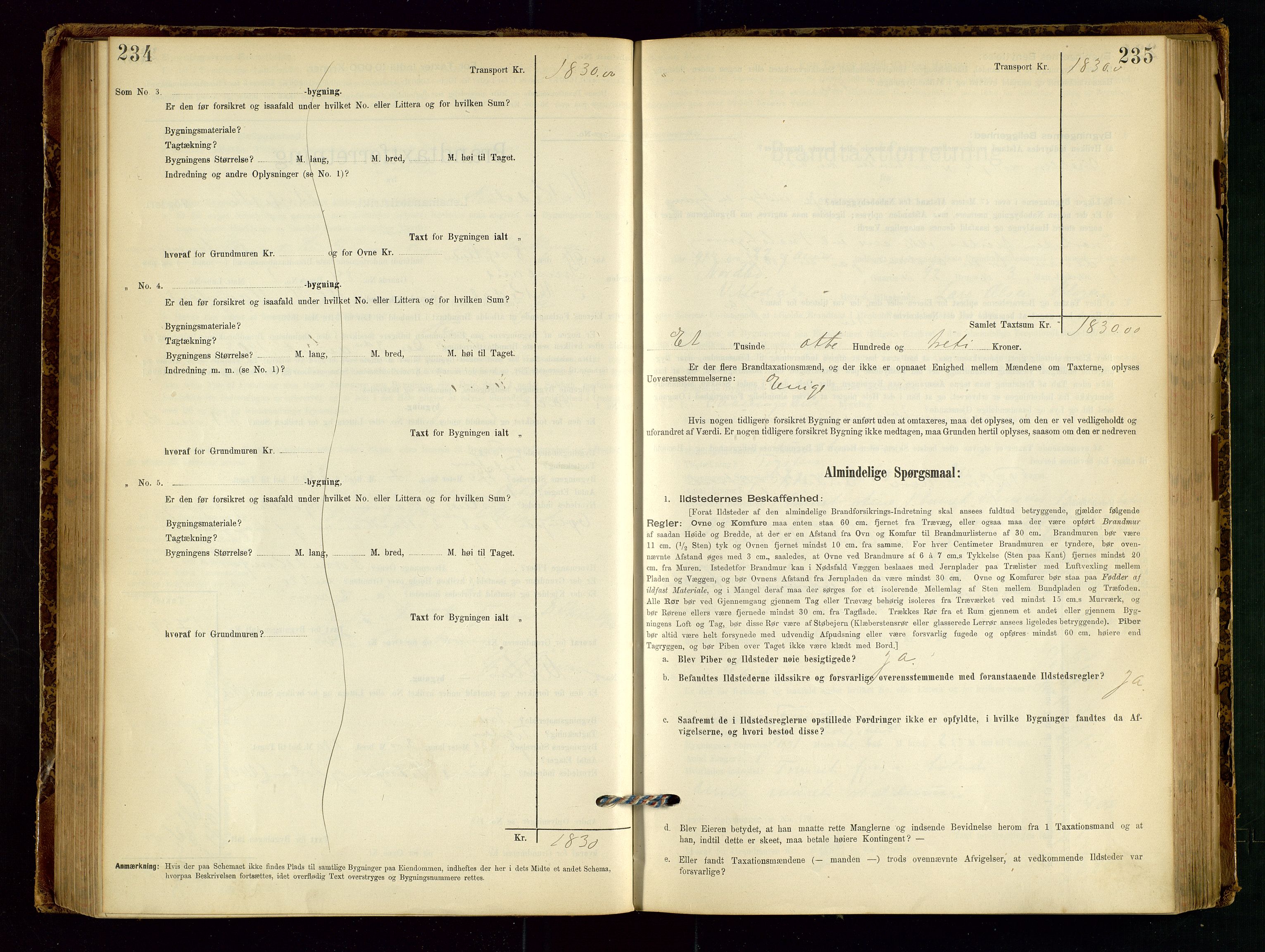 Vikedal lensmannskontor, AV/SAST-A-100179/Gob/L0004: Branntakstprotokoll, 1894-1952, p. 234-235