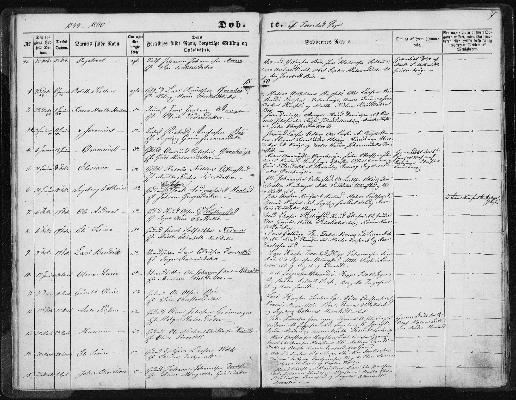 Torvastad sokneprestkontor, SAST/A -101857/H/Ha/Haa/L0008: Parish register (official) no. A 8, 1847-1856, p. 7