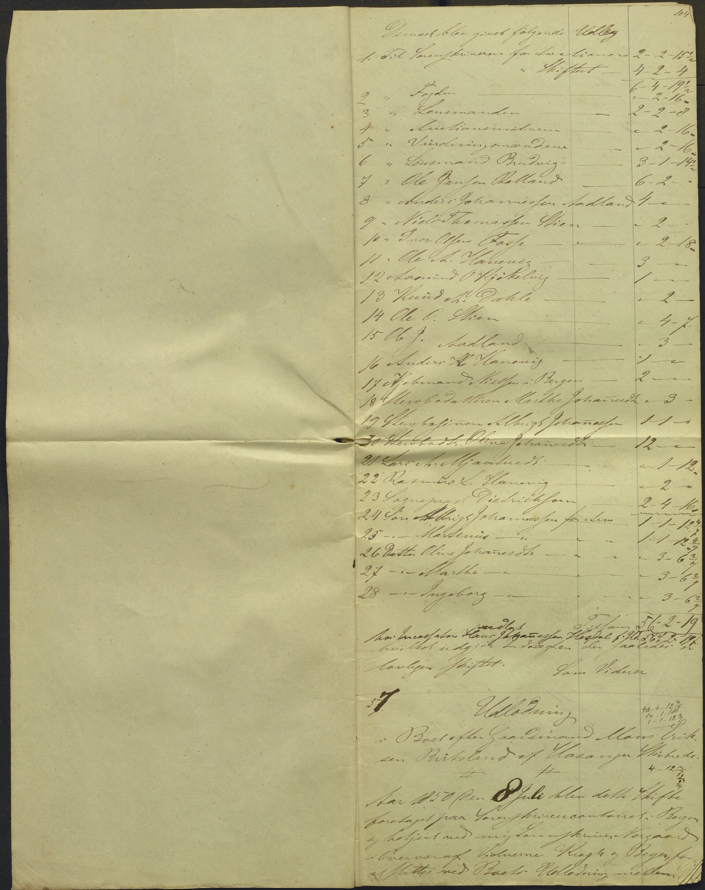 Nordhordland sorenskrivar, AV/SAB-A-2901/1/H/Hd/Hdb/L0001: Konsept til utlodningar, 1850-1852, p. 122